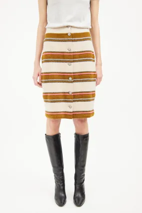2014 Colour Stripe Cashmere Skirt