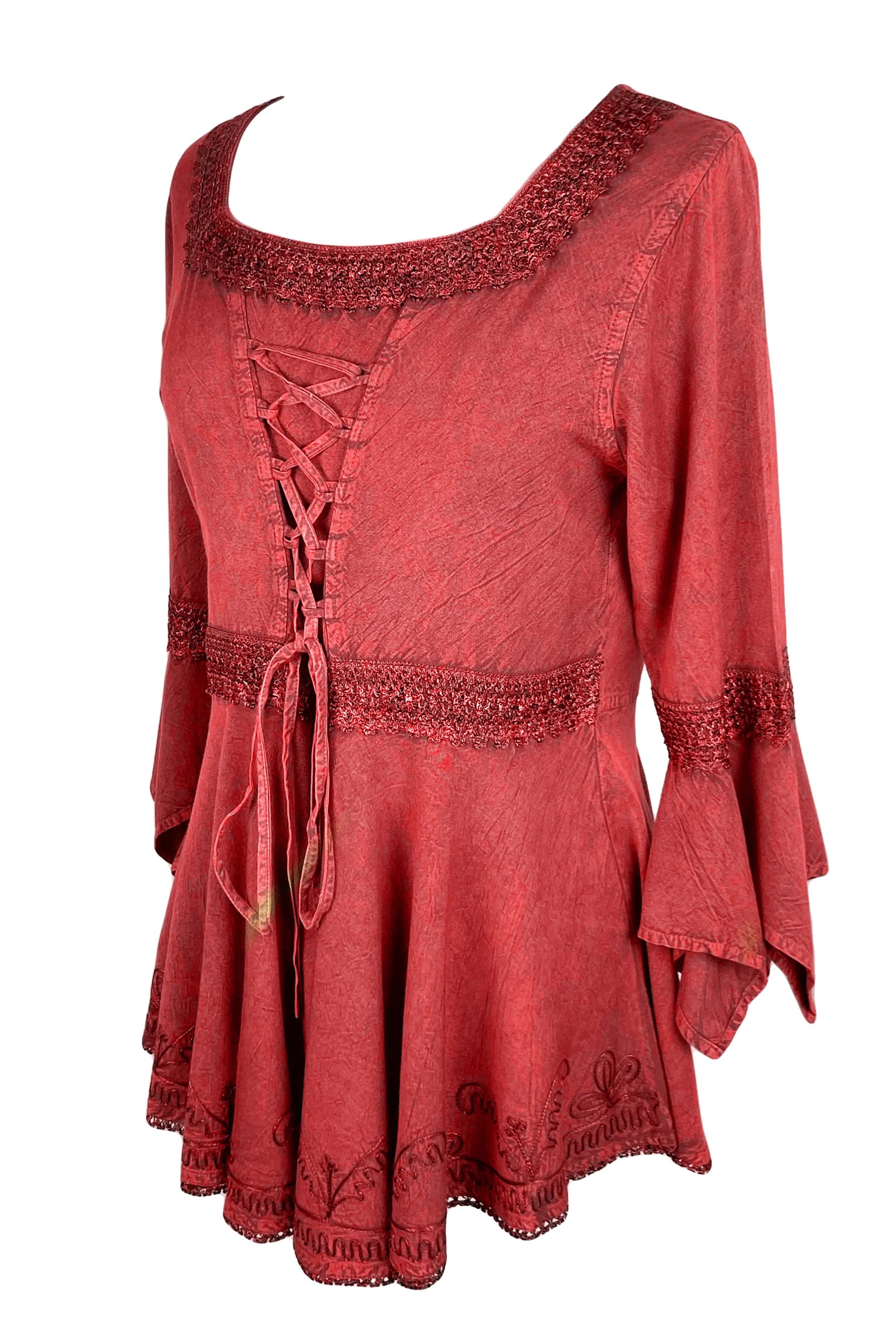 301 NB Corset Bohemian Handkerchief Flare Tunic Top Blouse