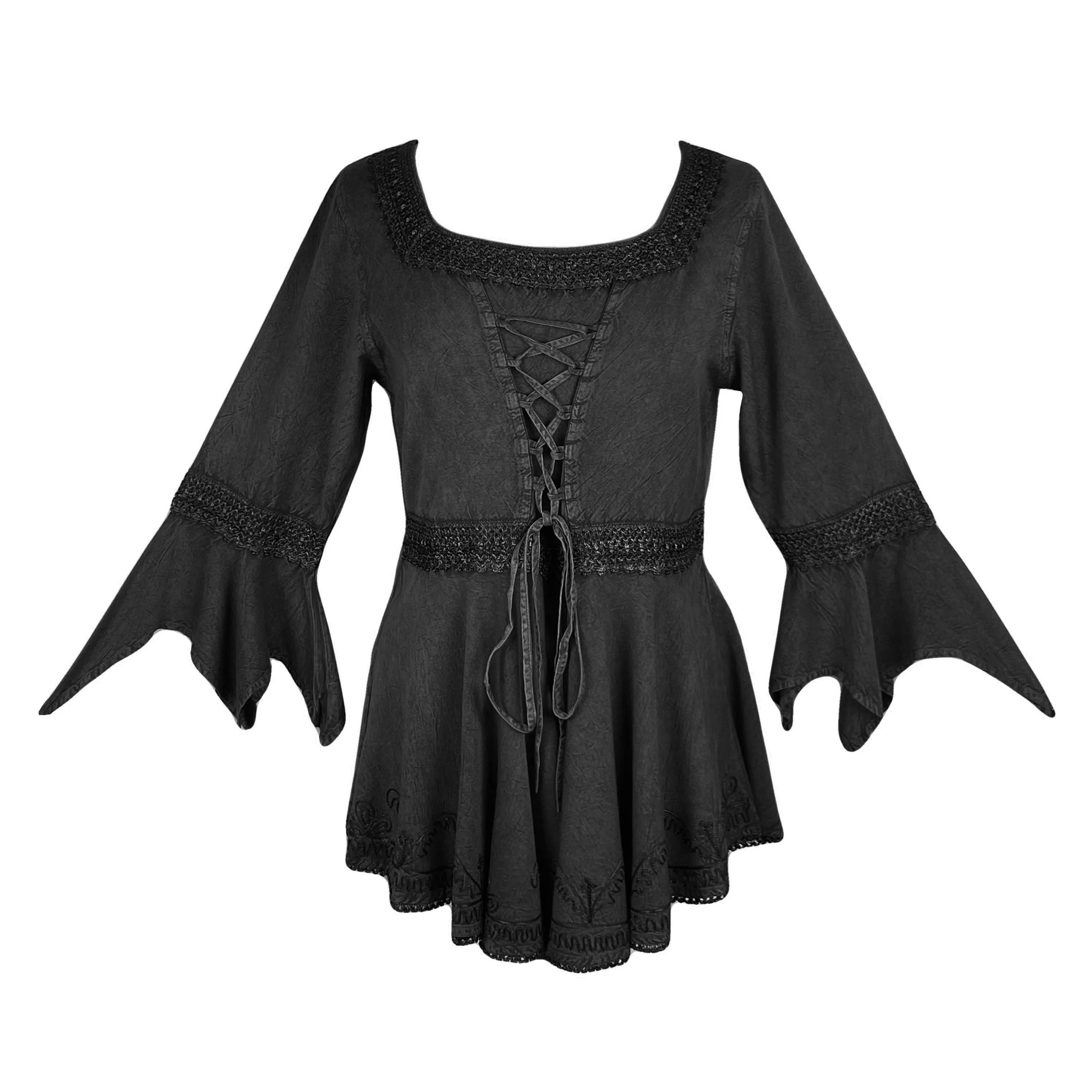 301 NB Corset Bohemian Handkerchief Flare Tunic Top Blouse