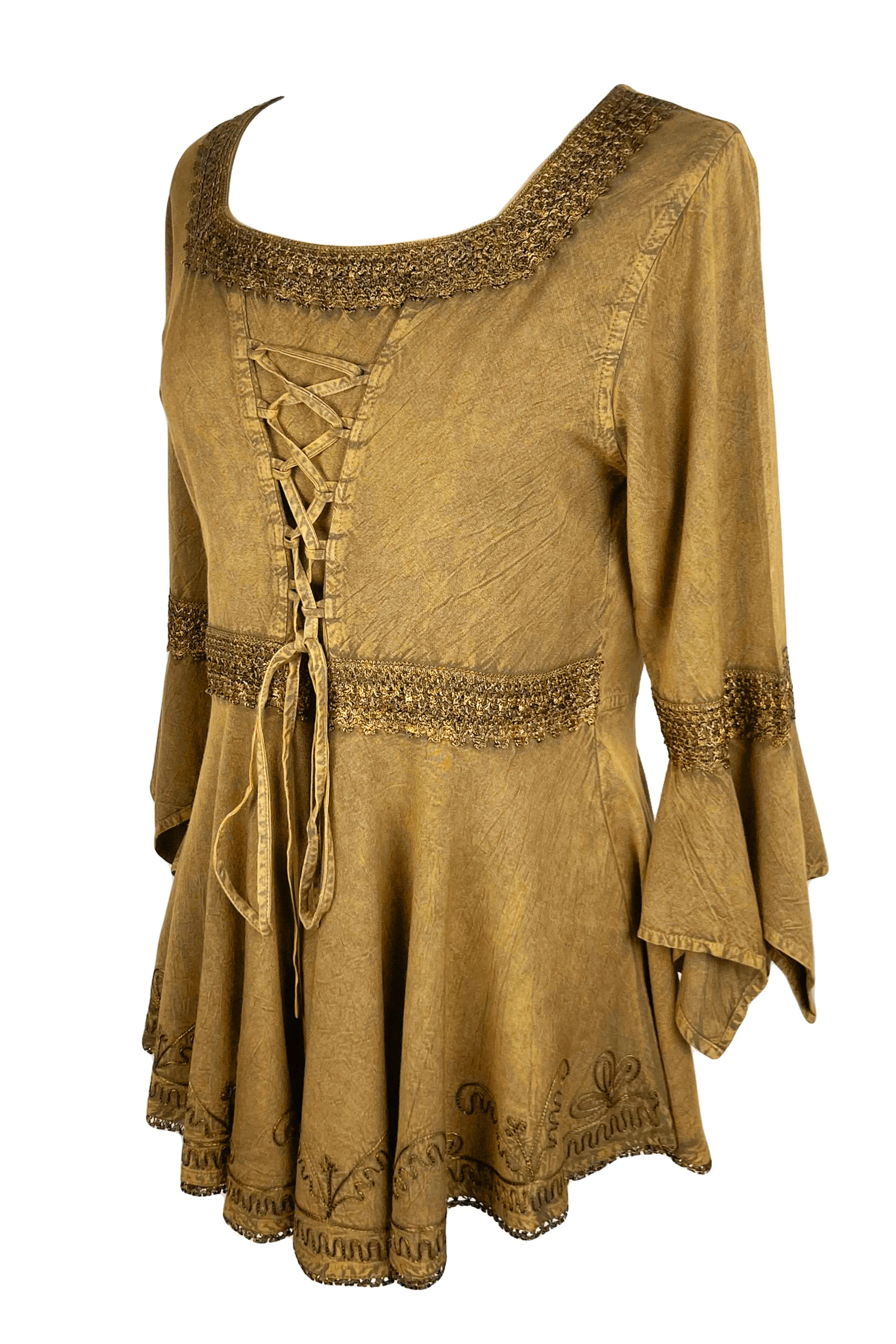 301 NB Corset Bohemian Handkerchief Flare Tunic Top Blouse