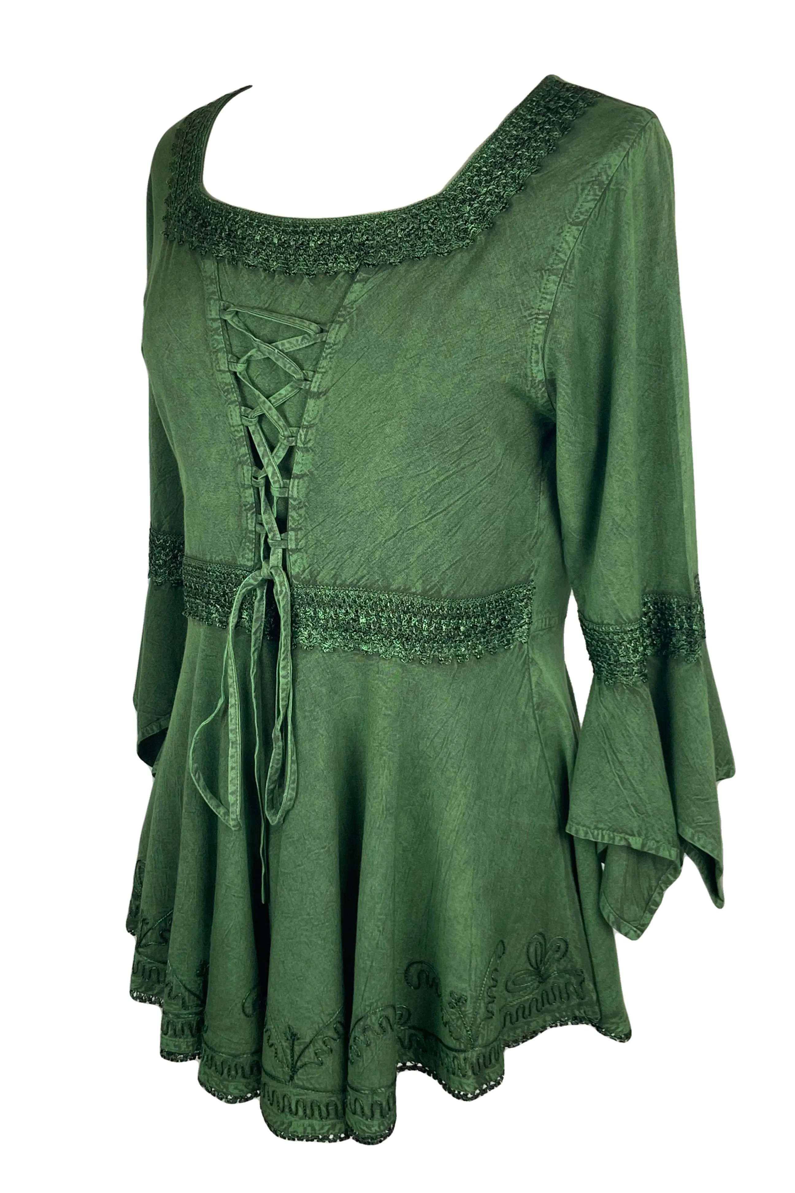 301 NB Corset Bohemian Handkerchief Flare Tunic Top Blouse