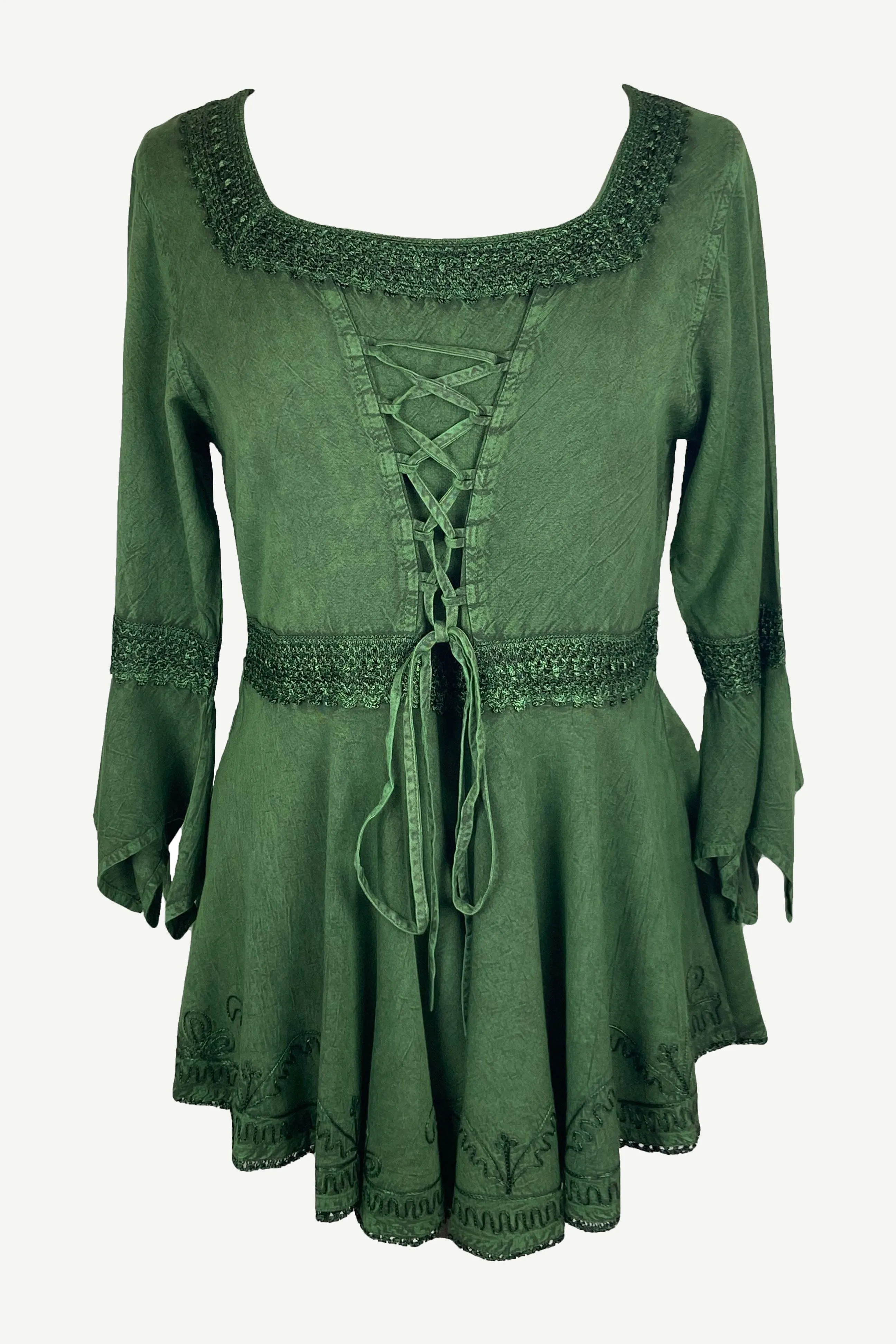 301 NB Corset Bohemian Handkerchief Flare Tunic Top Blouse