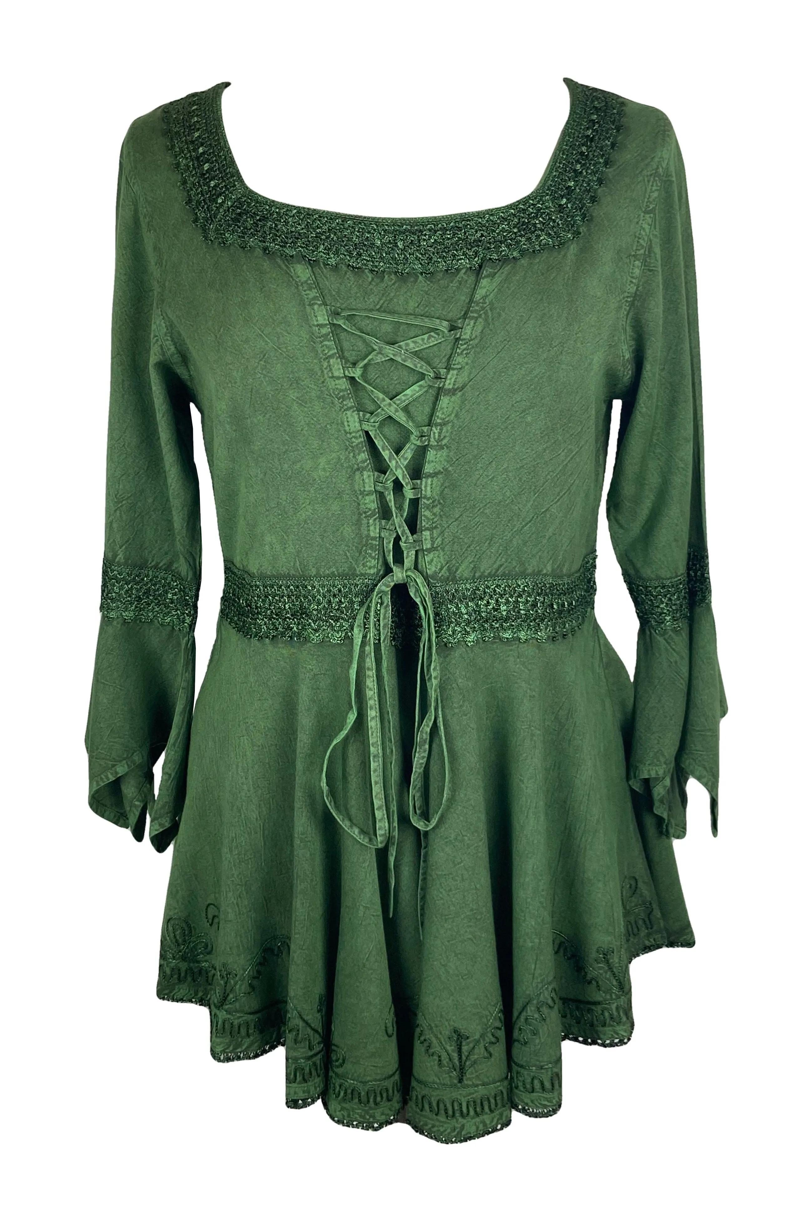 301 NB Corset Bohemian Handkerchief Flare Tunic Top Blouse