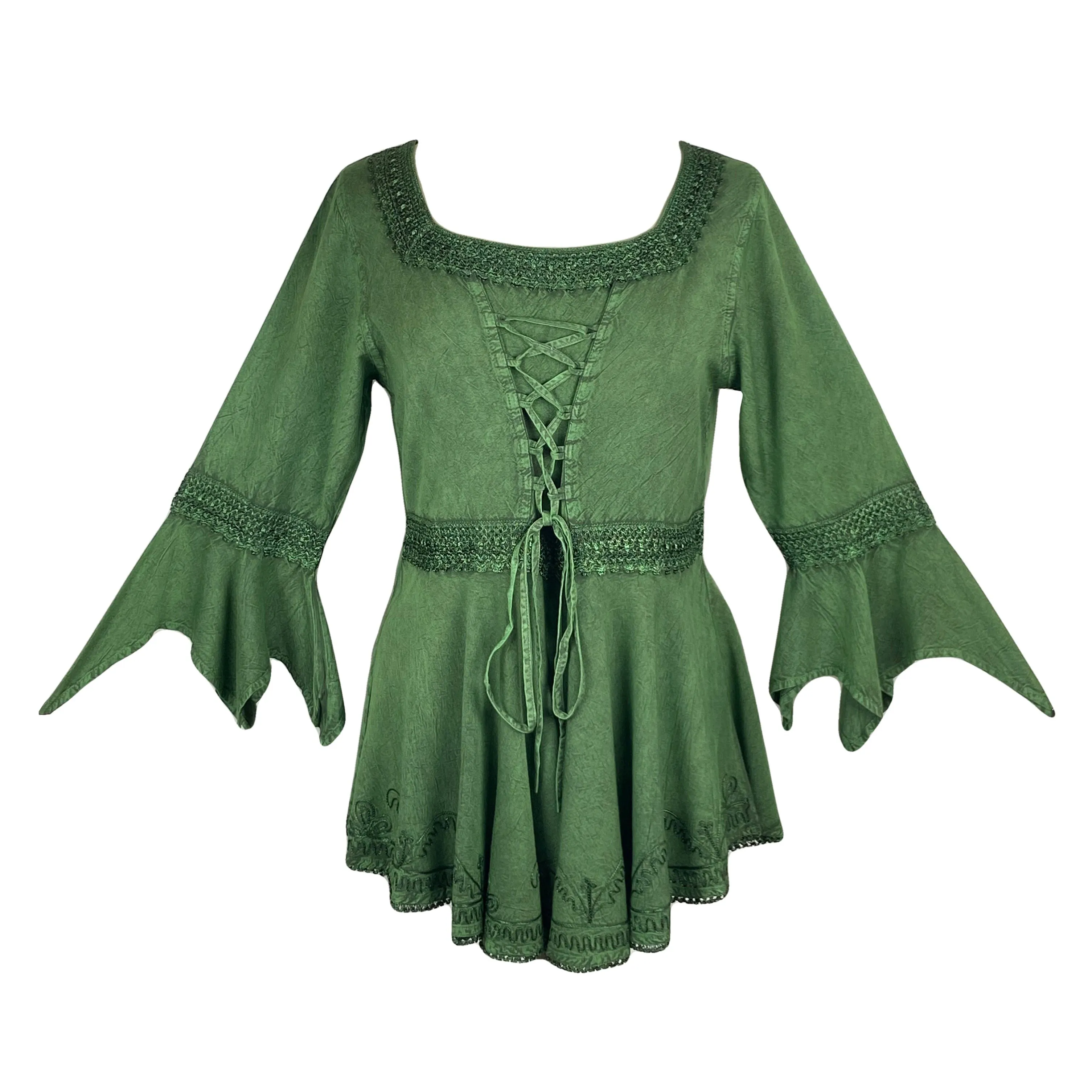 301 NB Corset Bohemian Handkerchief Flare Tunic Top Blouse