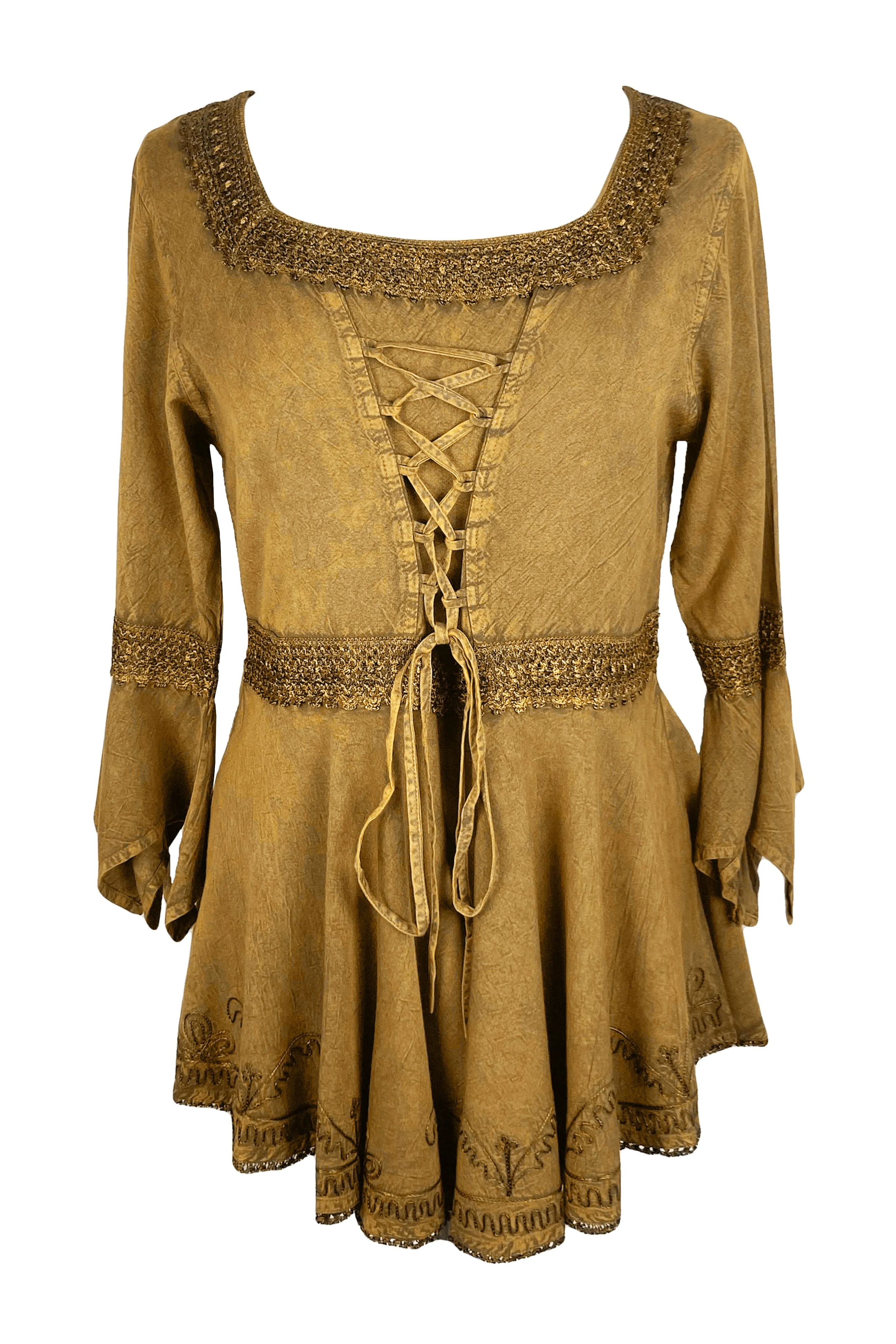 301 NB Corset Bohemian Handkerchief Flare Tunic Top Blouse