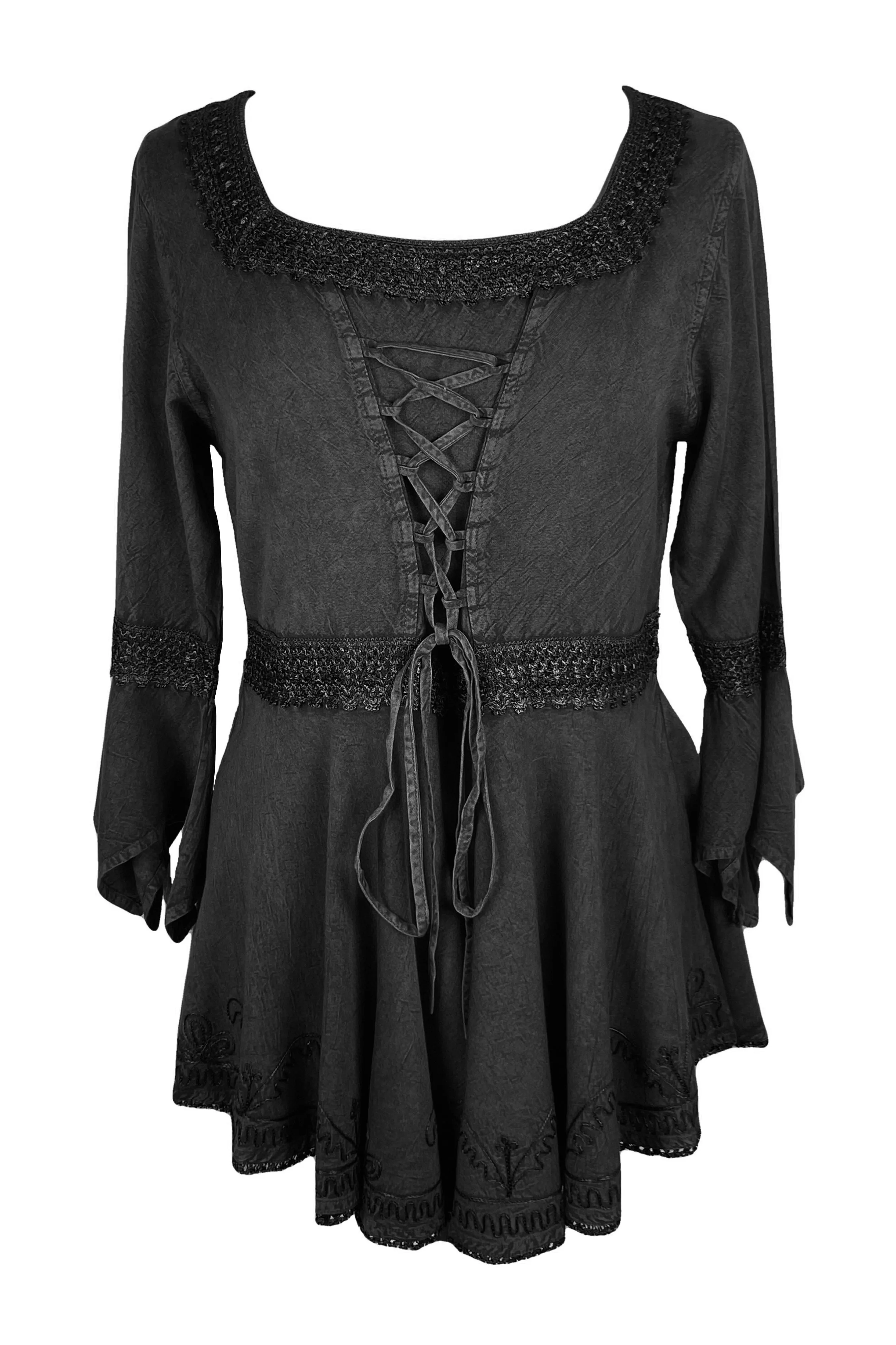301 NB Corset Bohemian Handkerchief Flare Tunic Top Blouse