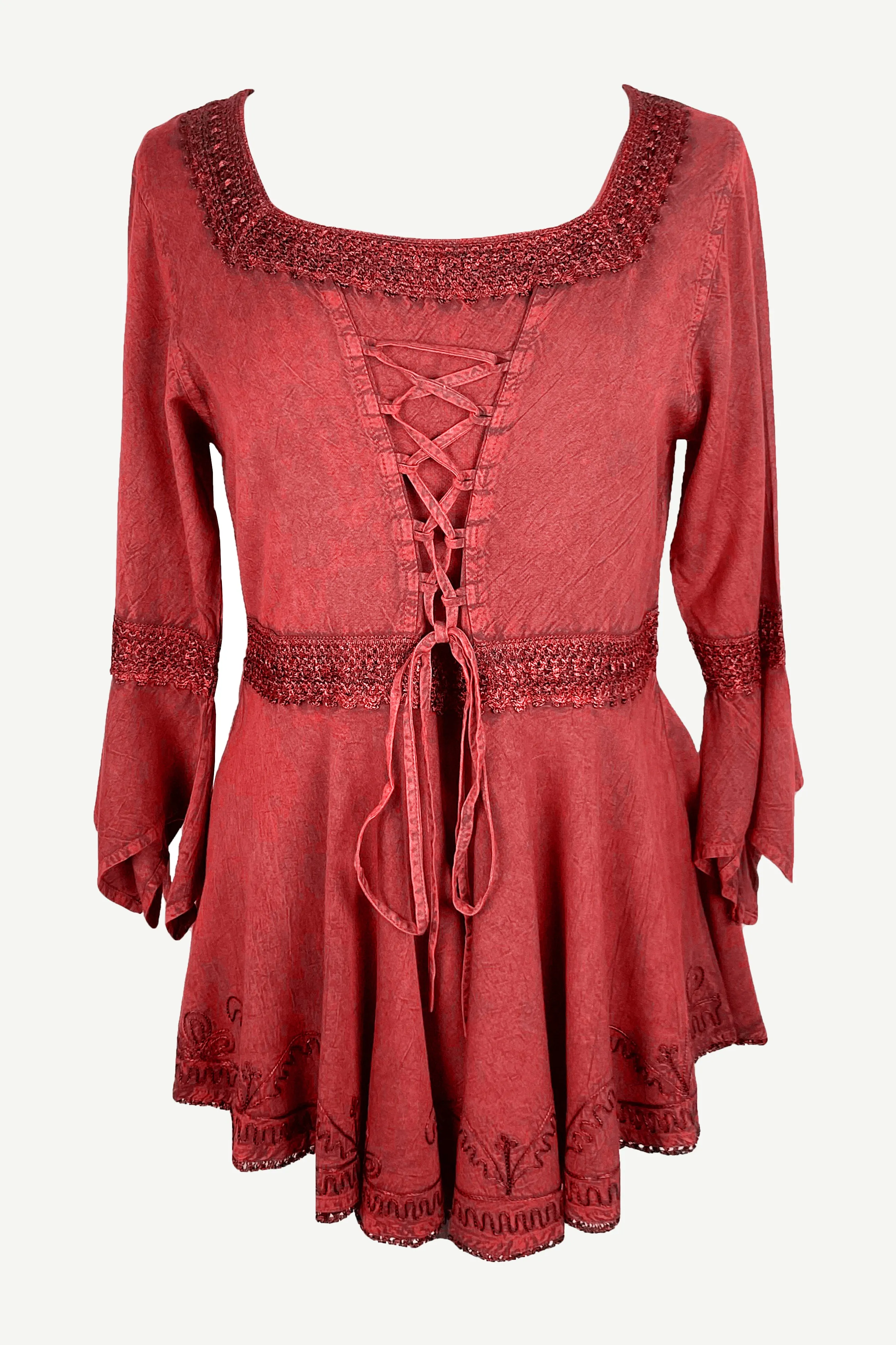 301 NB Corset Bohemian Handkerchief Flare Tunic Top Blouse