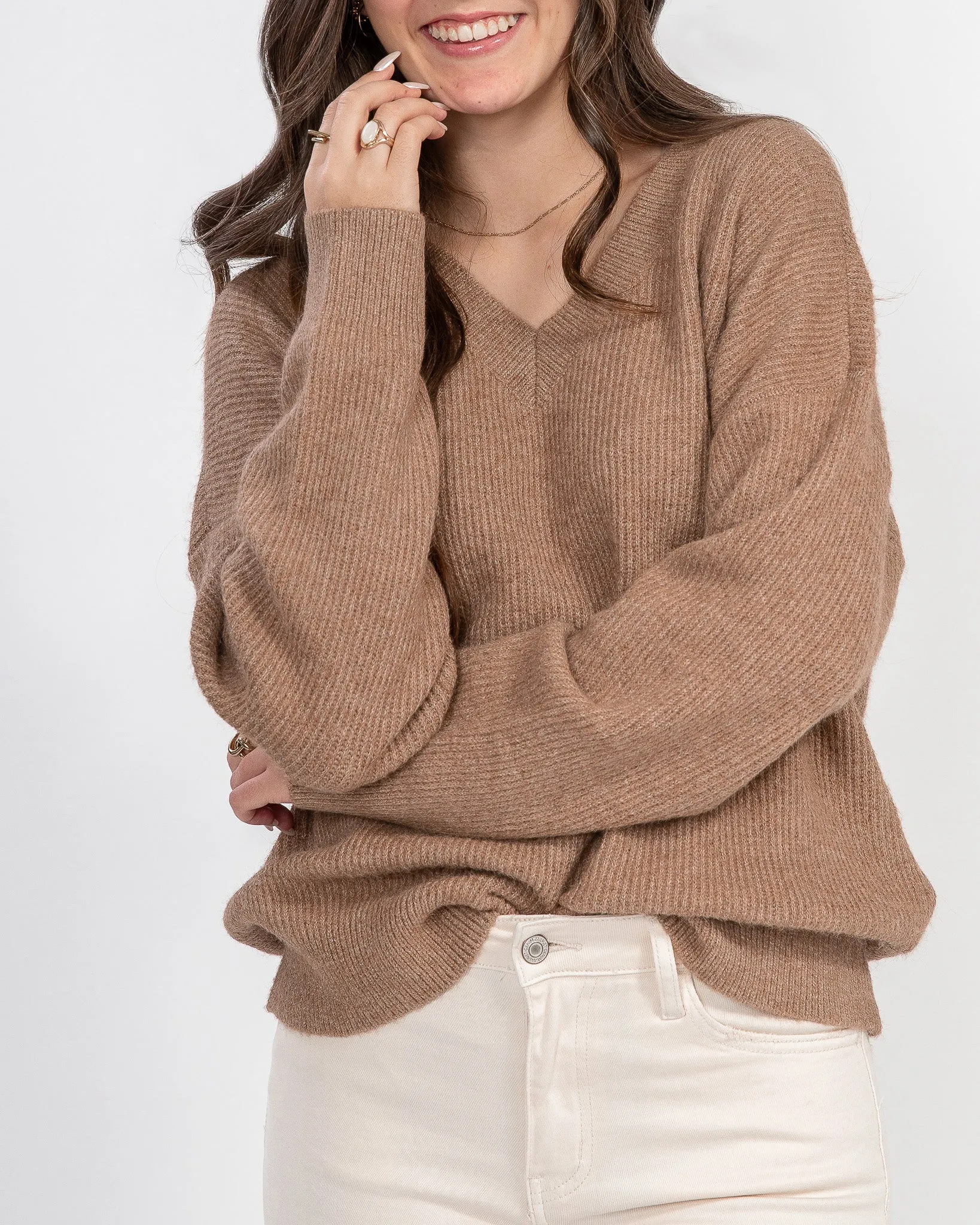 Act Natural Pullover Sweater: Camel