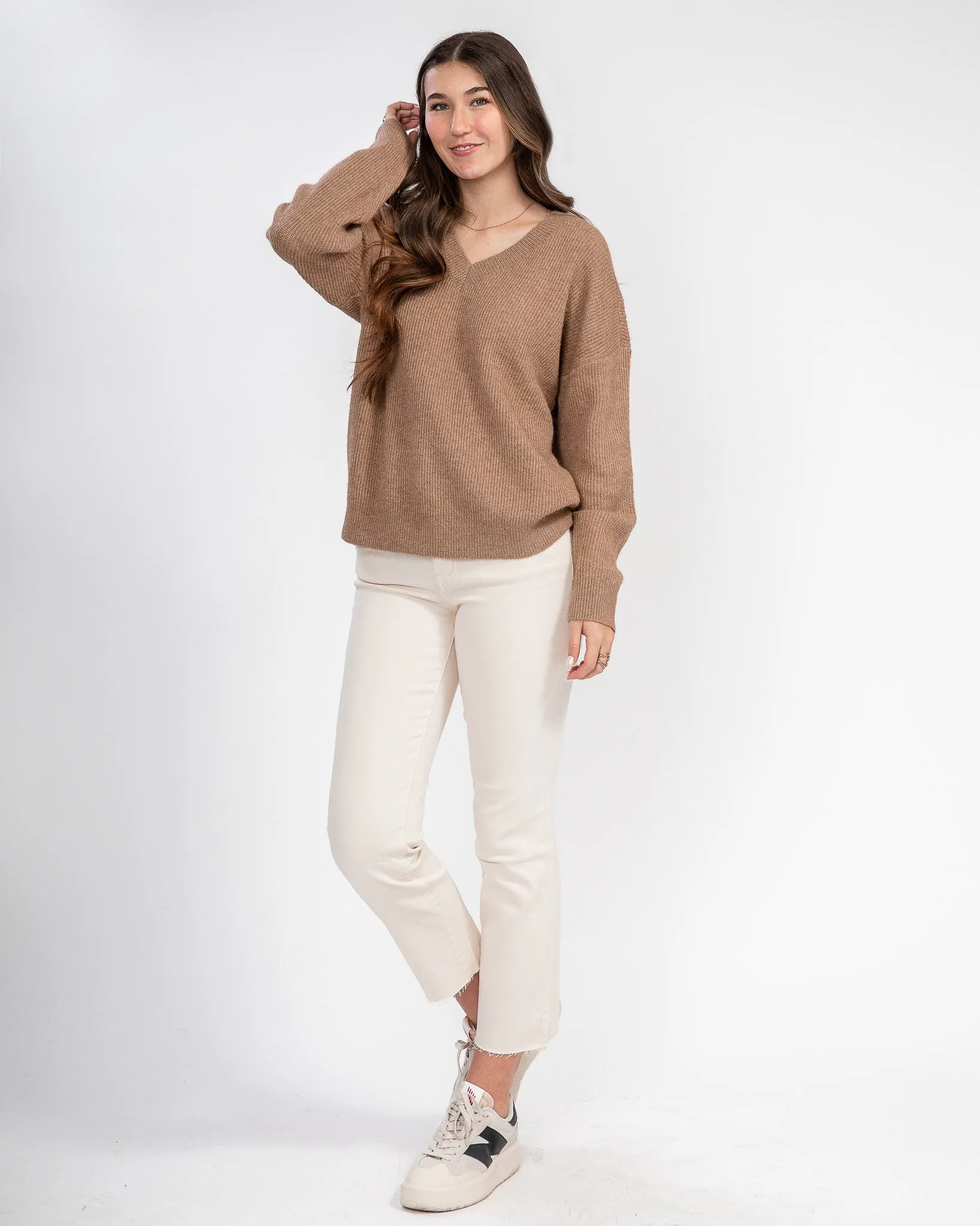 Act Natural Pullover Sweater: Camel