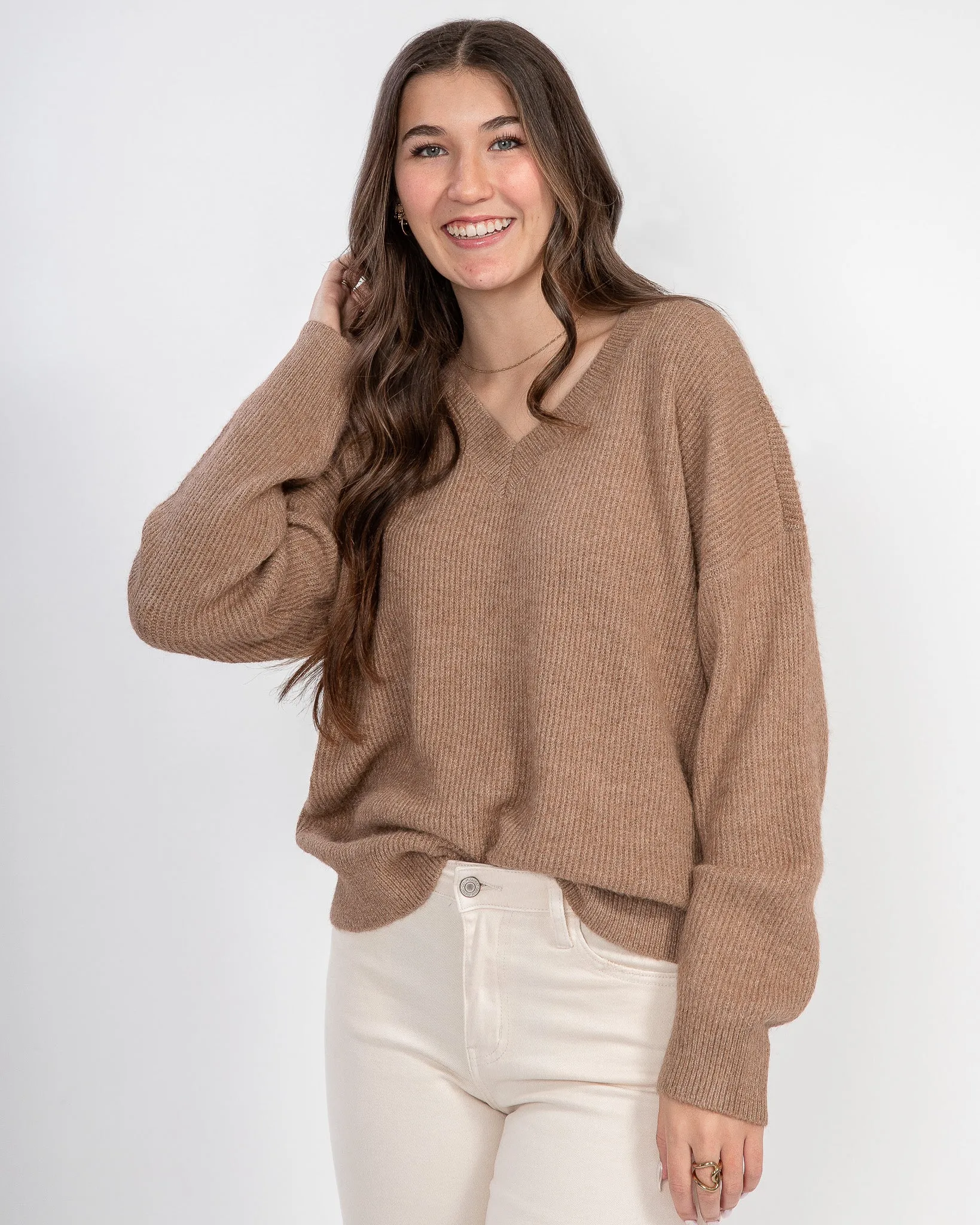 Act Natural Pullover Sweater: Camel