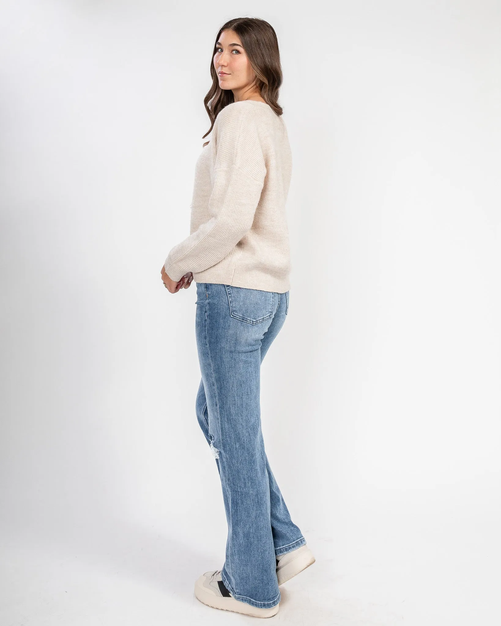 Act Natural Pullover Sweater: Cream