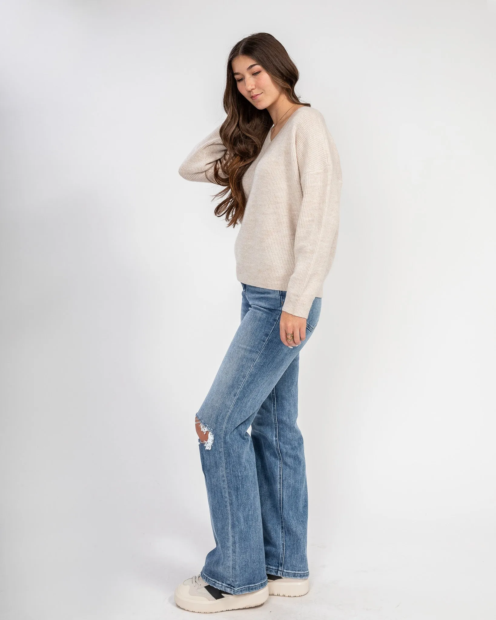Act Natural Pullover Sweater: Cream