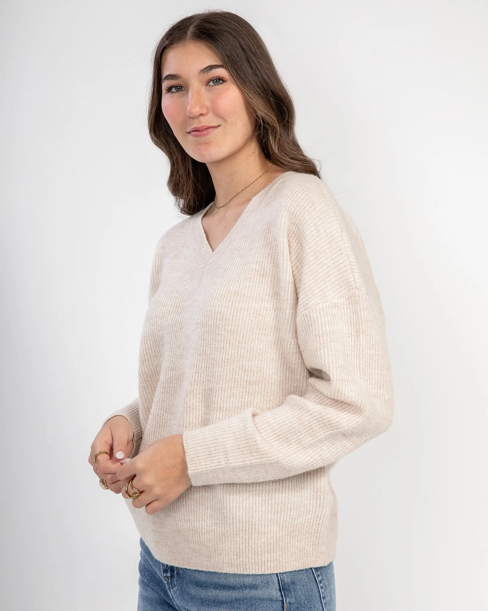 Act Natural Pullover Sweater: Cream