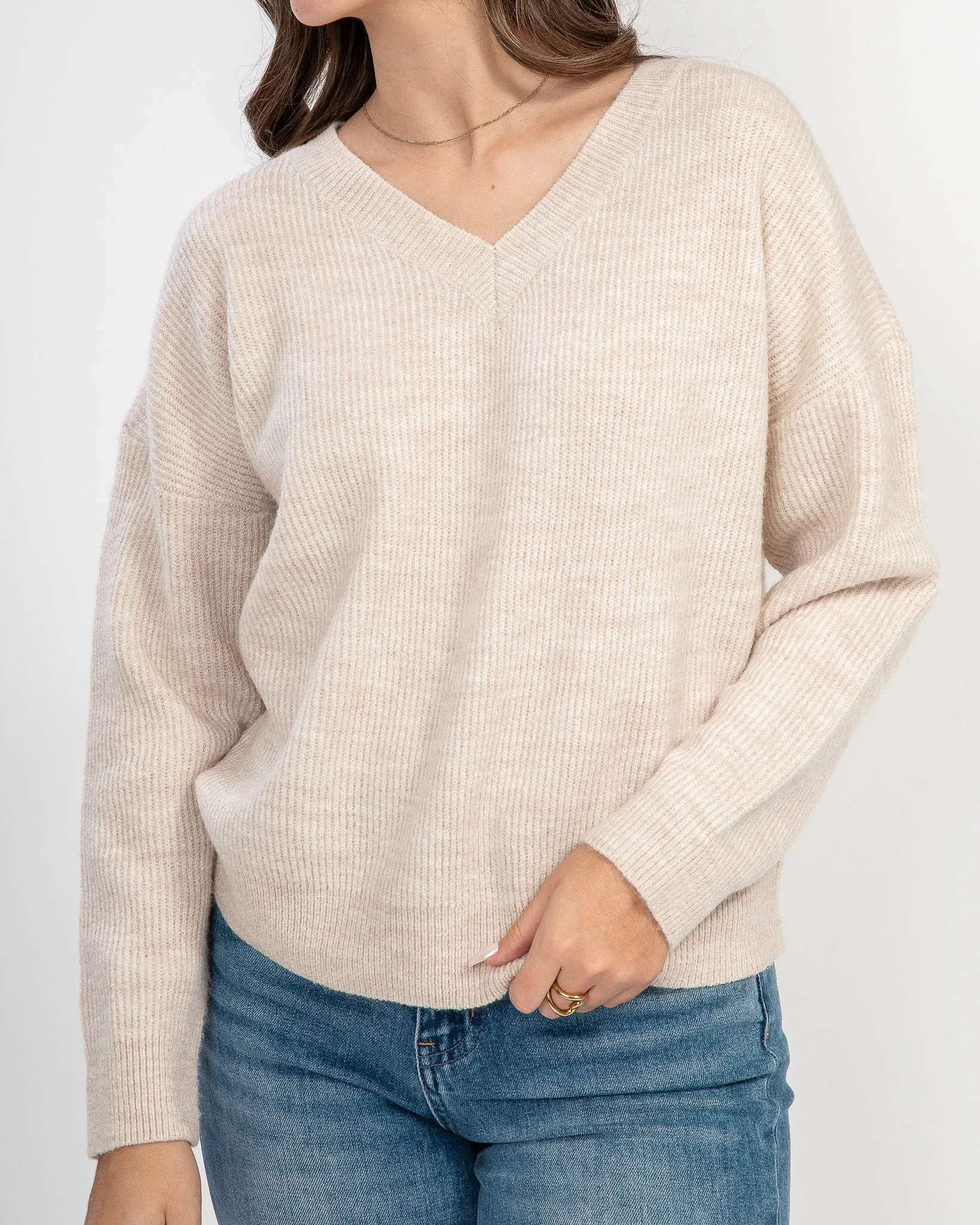 Act Natural Pullover Sweater: Cream