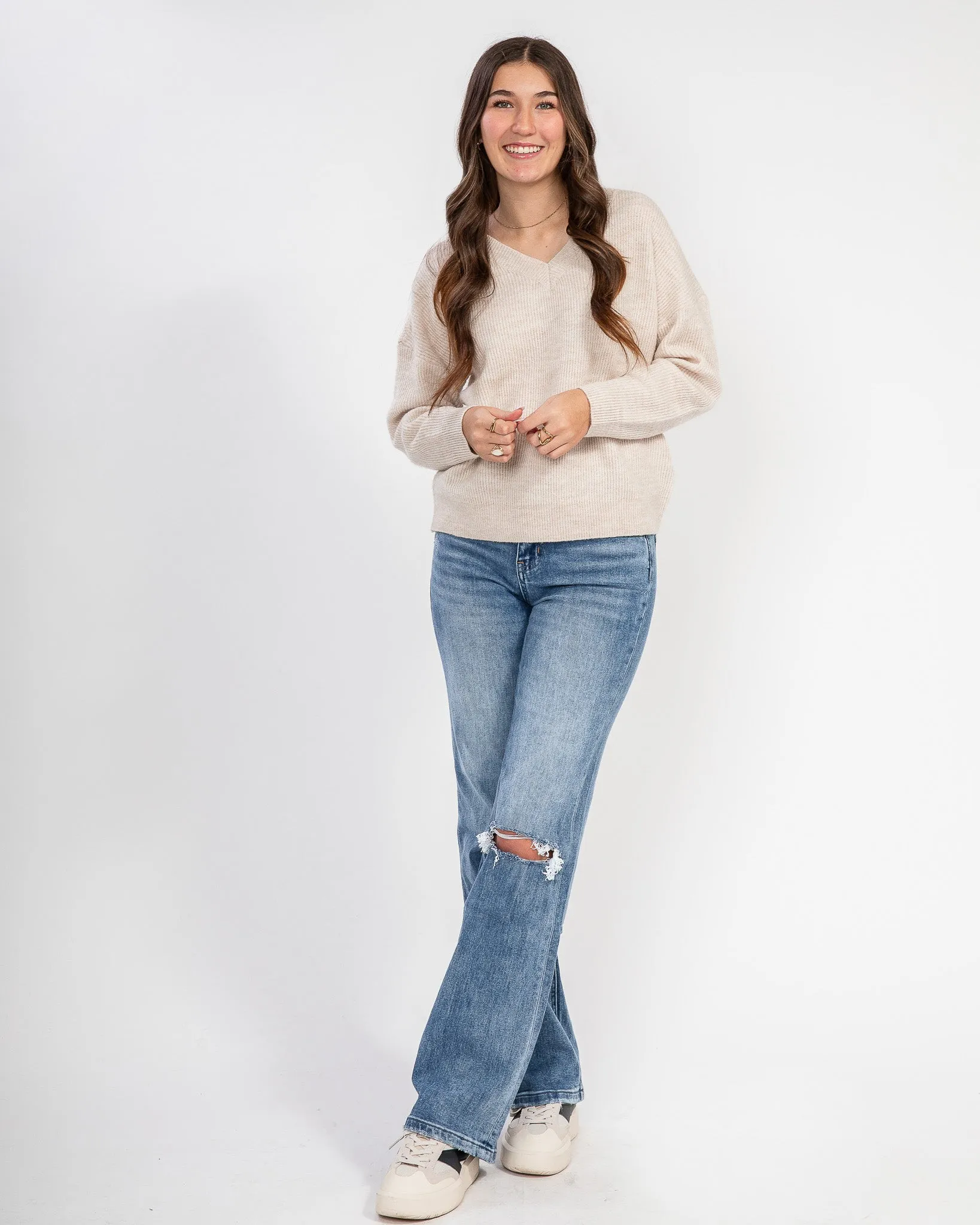 Act Natural Pullover Sweater: Cream