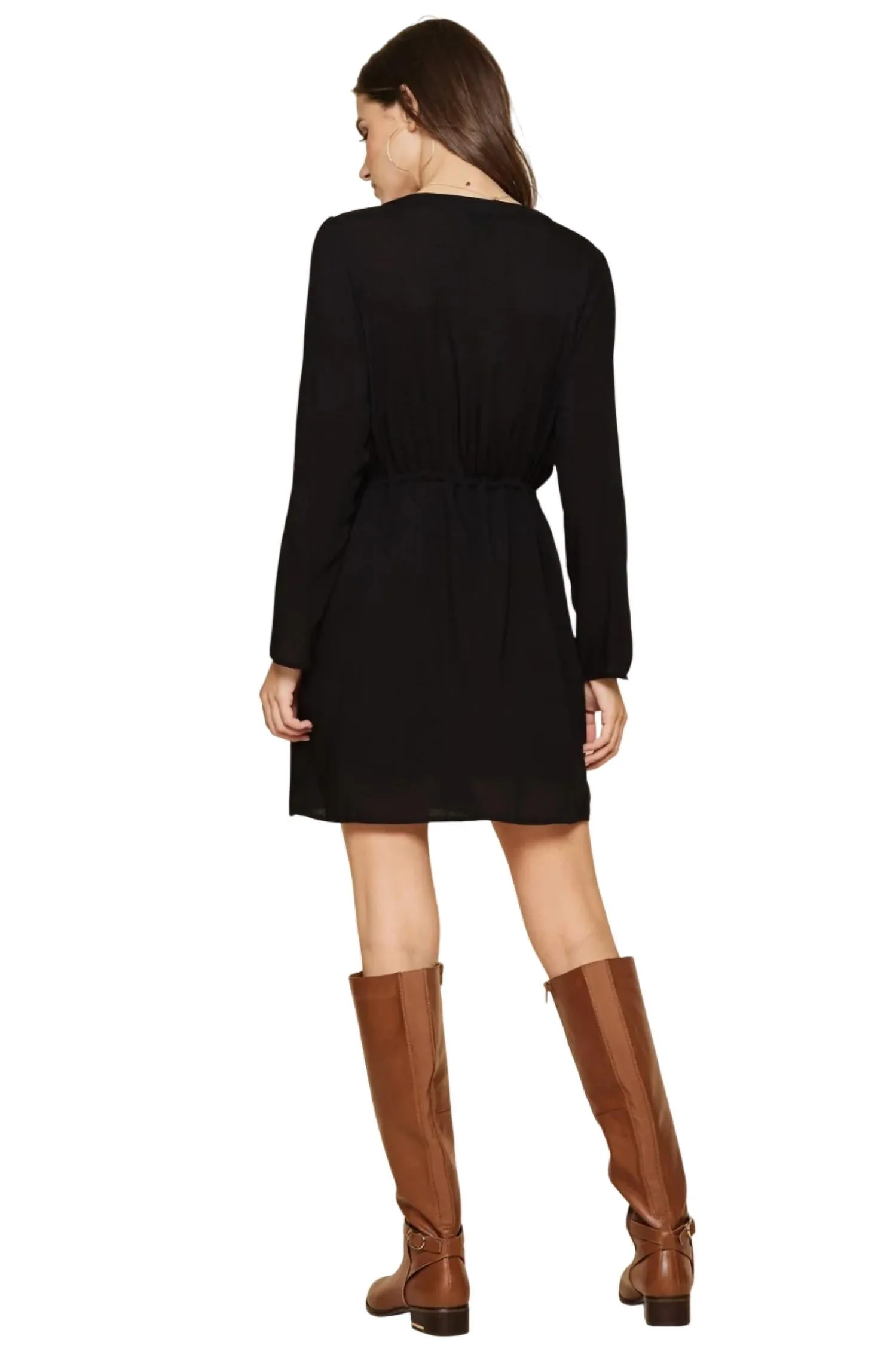 Andree By Unit - Embroidered Button Up Tunic Dress - PLUS