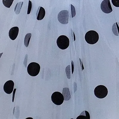 Black & White Polka Dot 101 Dalmatians Spotted Dog Tutu Skirt Costume for Girls, Women, Plus