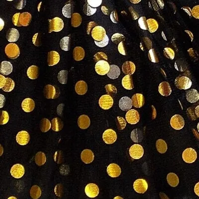 Black and Gold Polka Dot Tutu Skirt Costume for Girls, Women, Plus