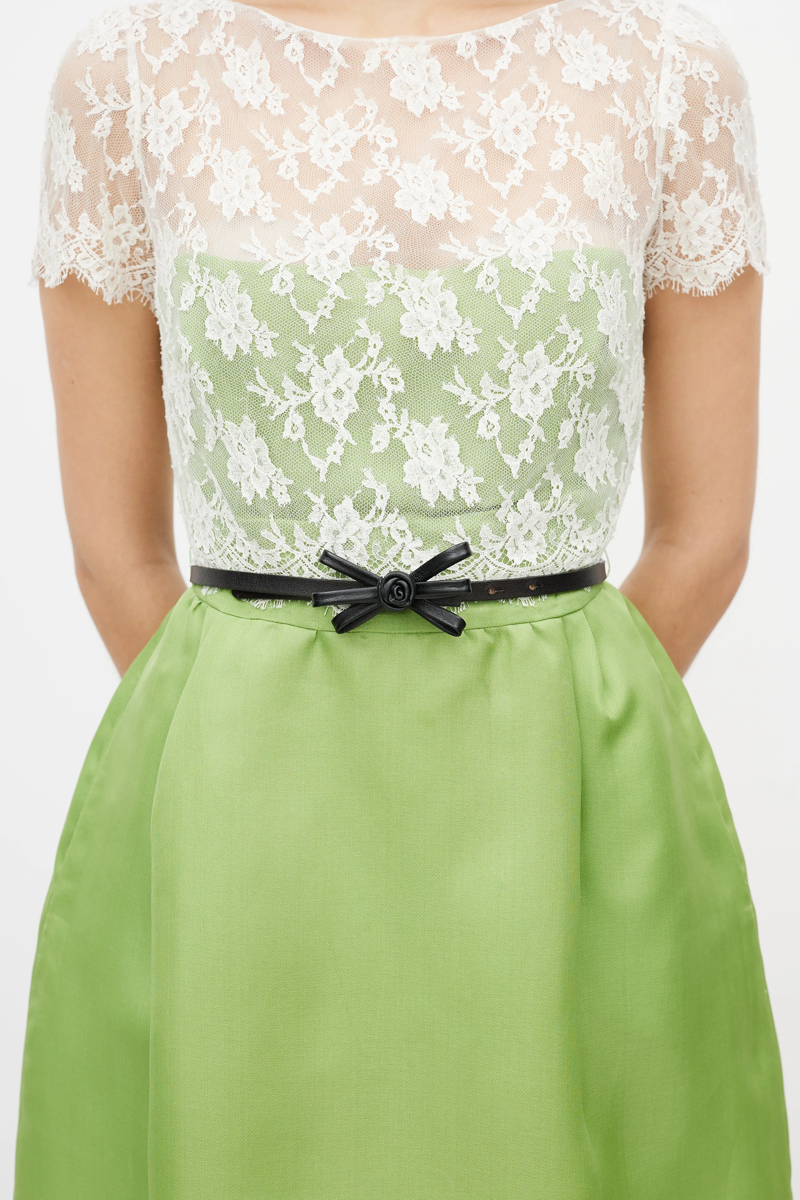 Black Leather Bow Belt