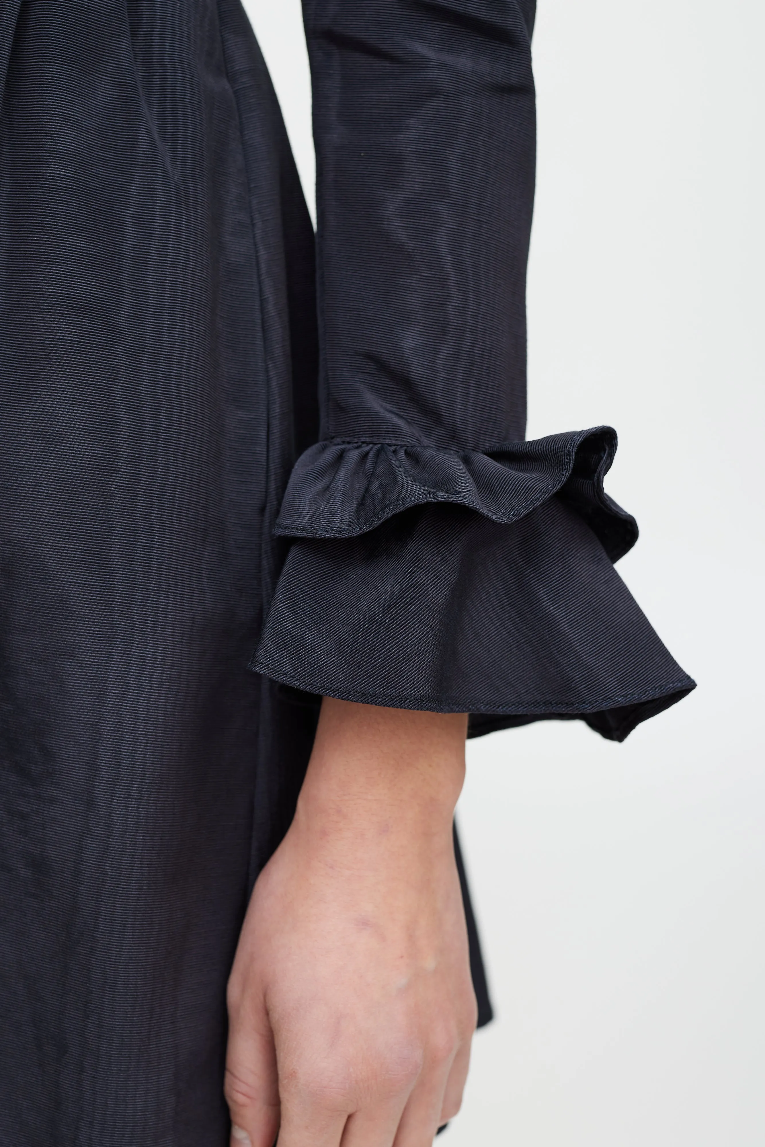 Black Ruffled Peter Pan Collar Dress