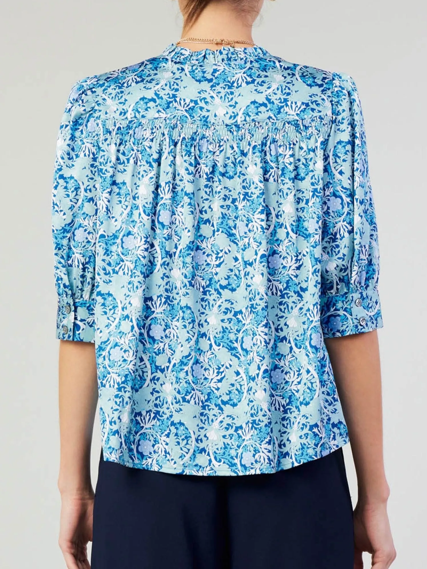 Boho Print Blouse - Blue Multi FINAL SALE