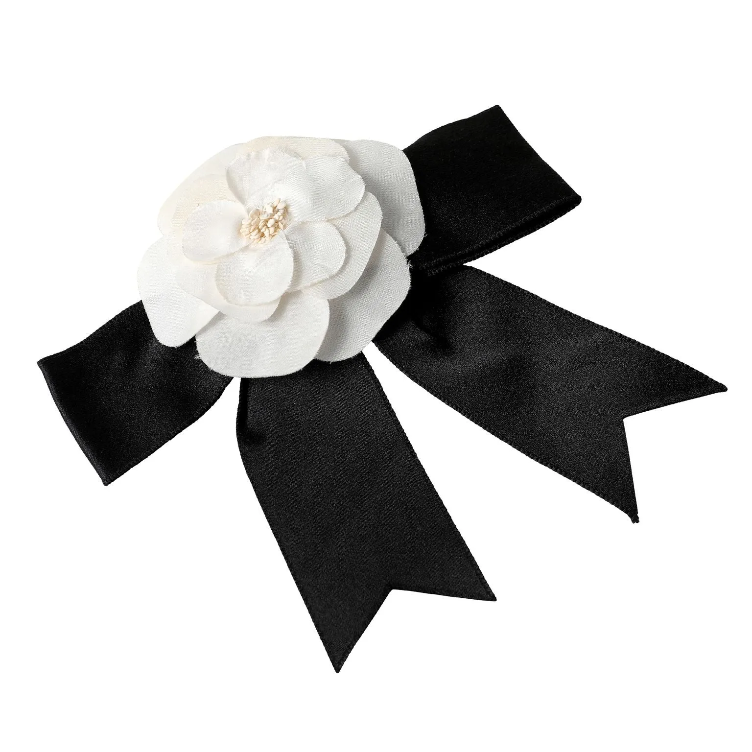 Chanel Bow & Flower Camelia Pin