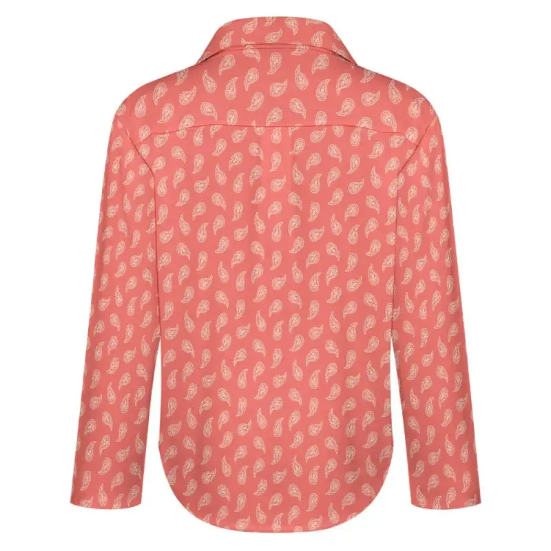 Embrace Smart-Casual Shenanigans with this Coral Pink Paisley Top