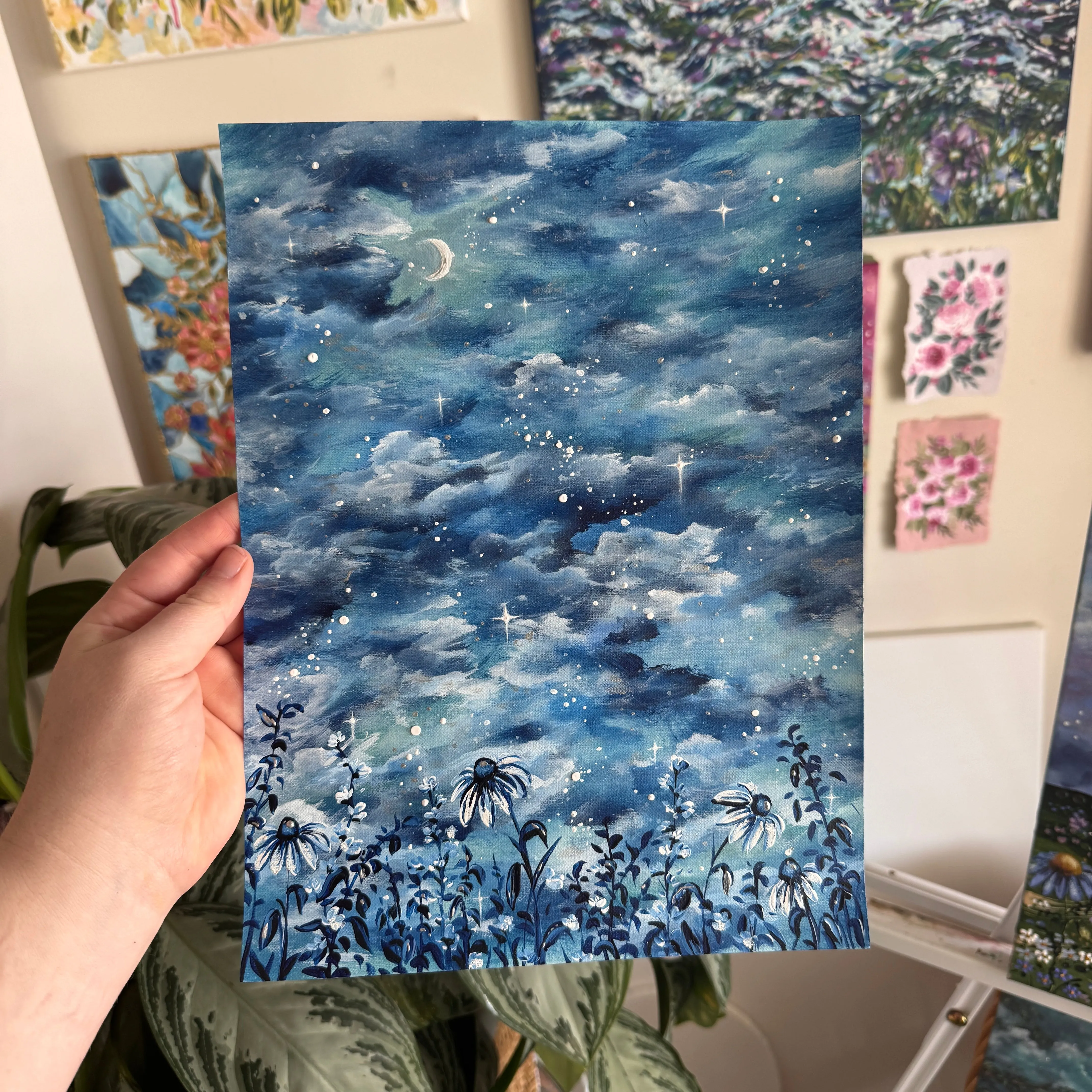 Floral Original Painted Art Paper No. 5