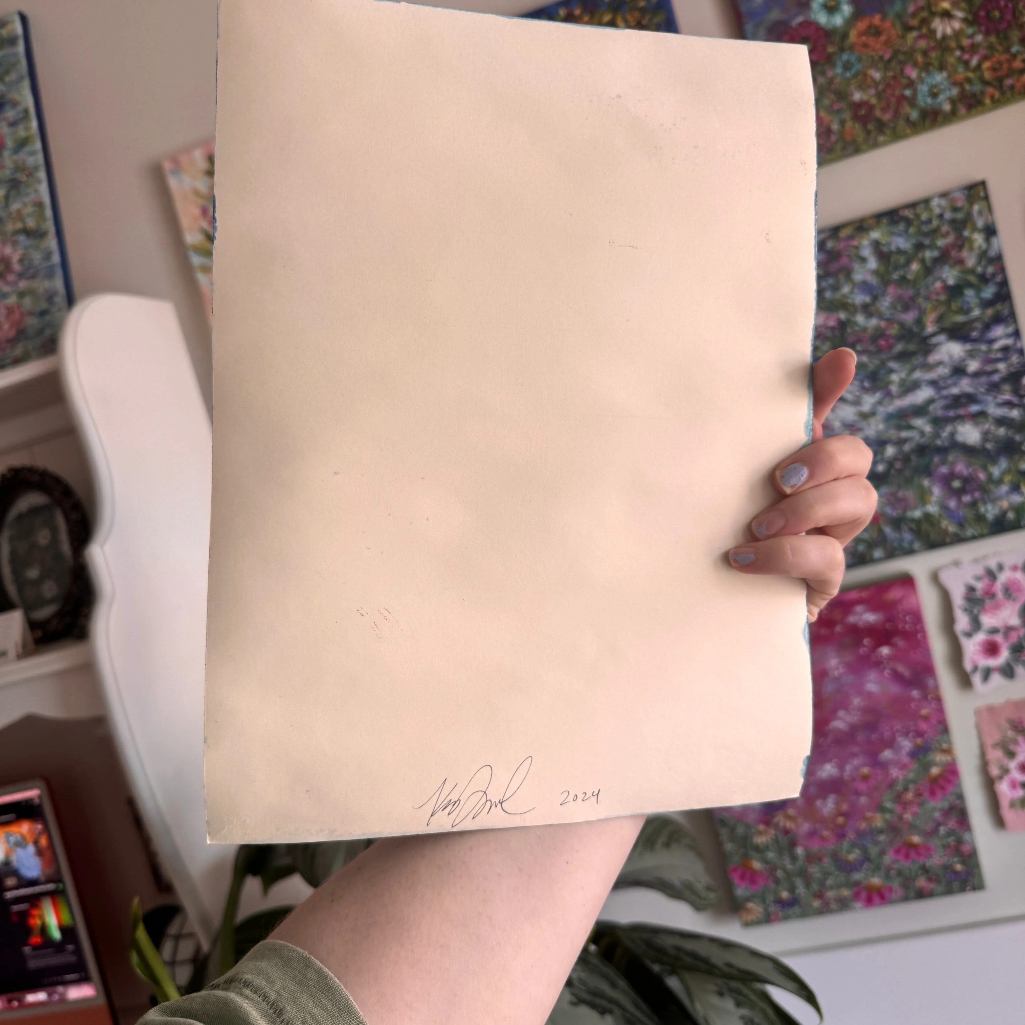 Floral Original Painted Art Paper No. 5