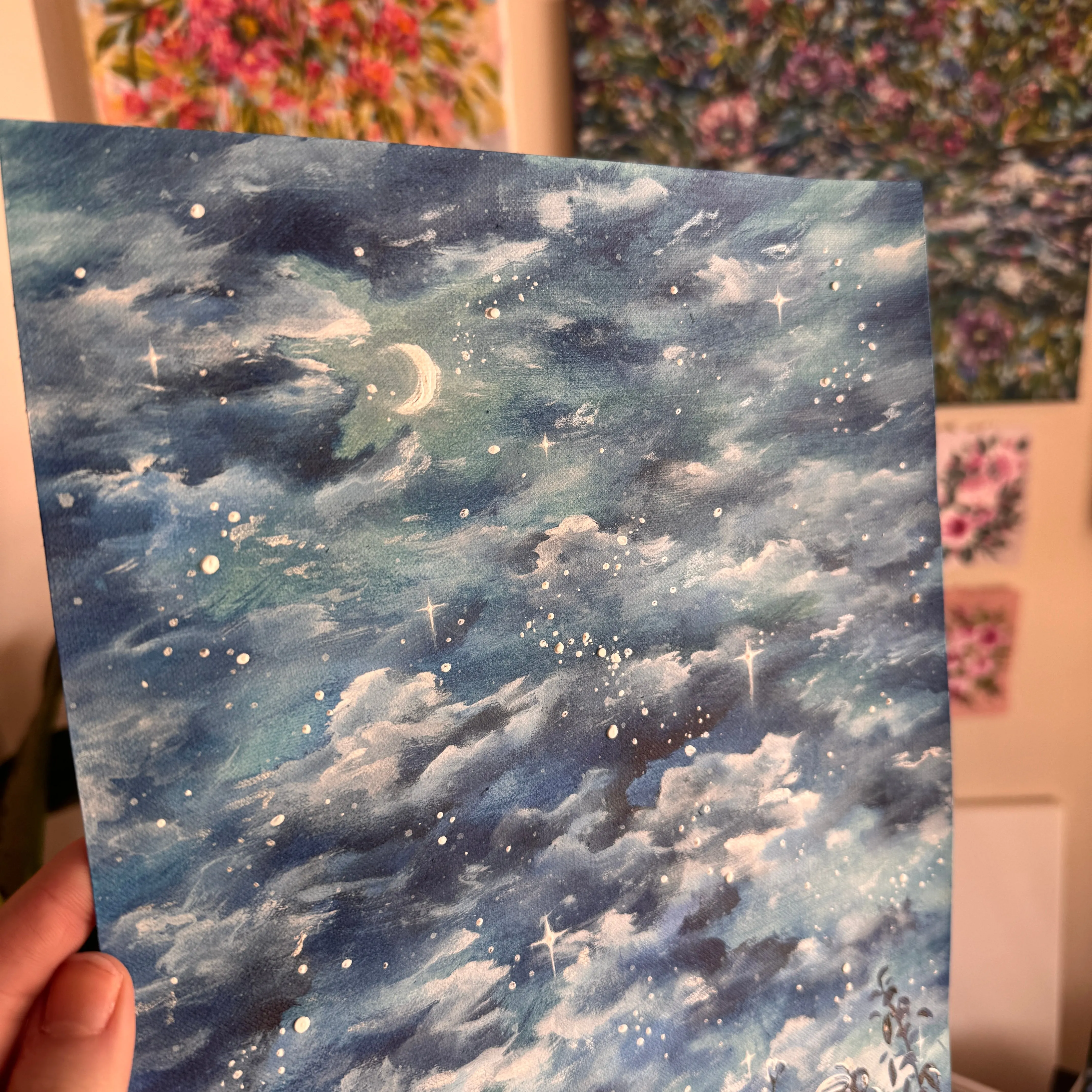 Floral Original Painted Art Paper No. 5