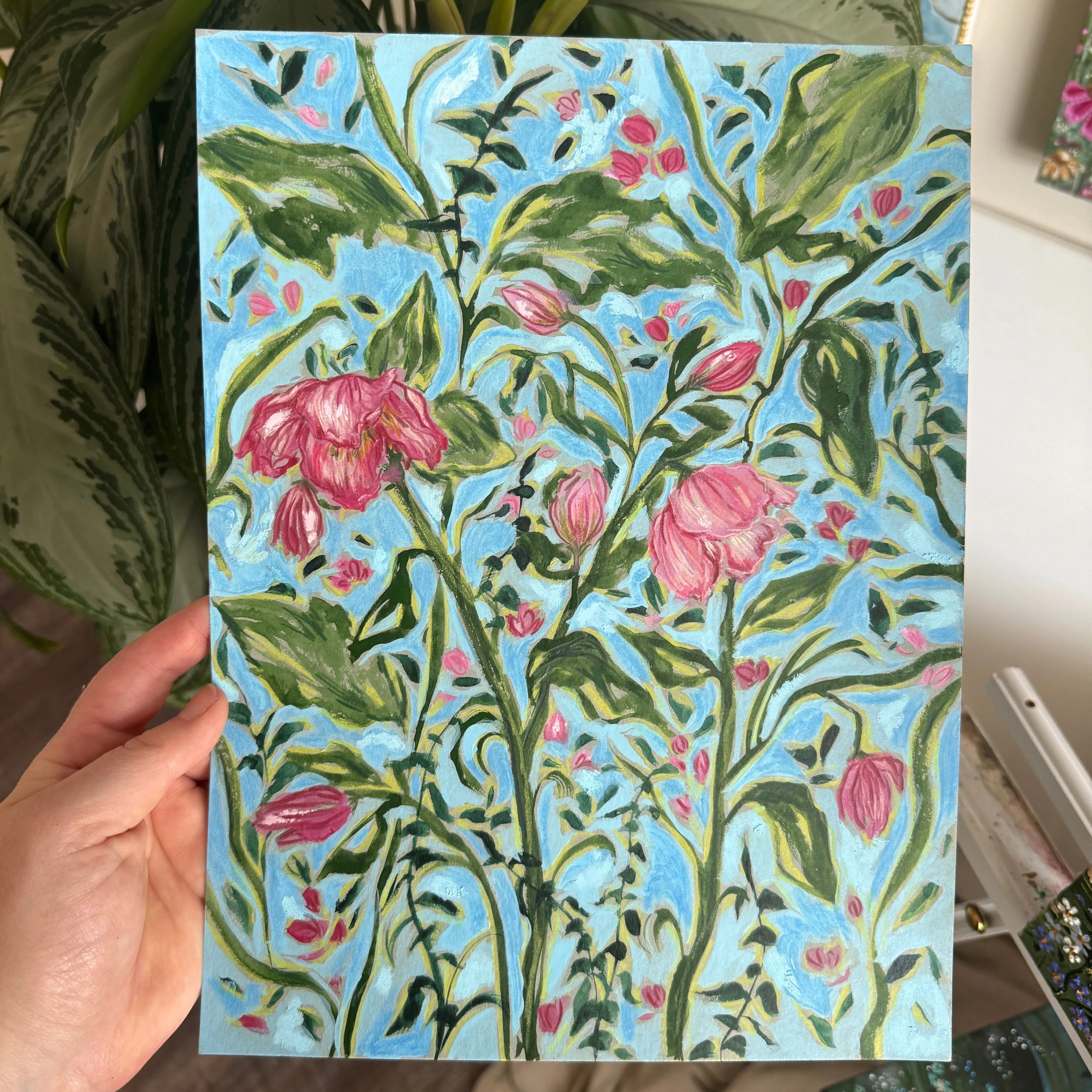 Floral Original Painted Art Paper No. 6