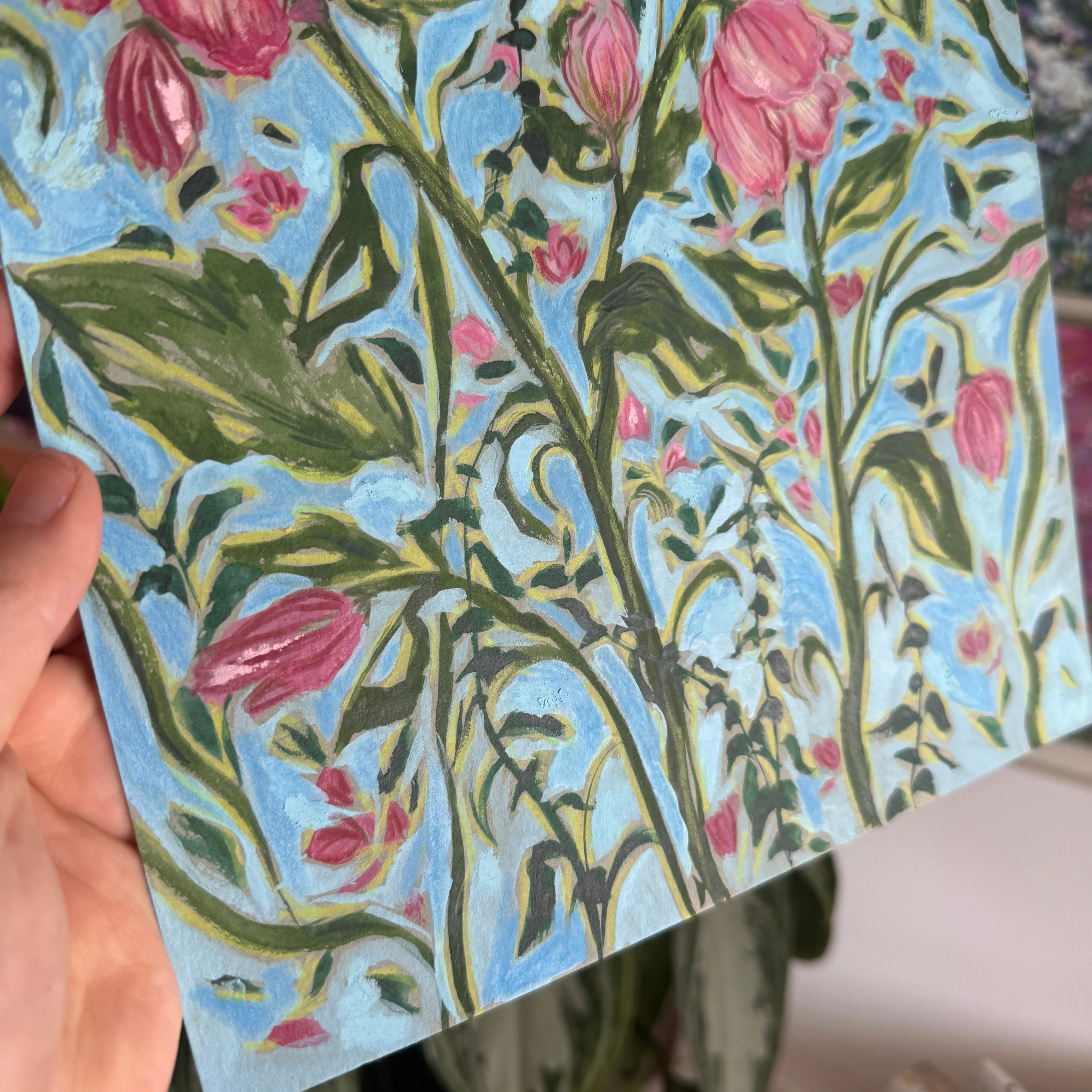 Floral Original Painted Art Paper No. 6