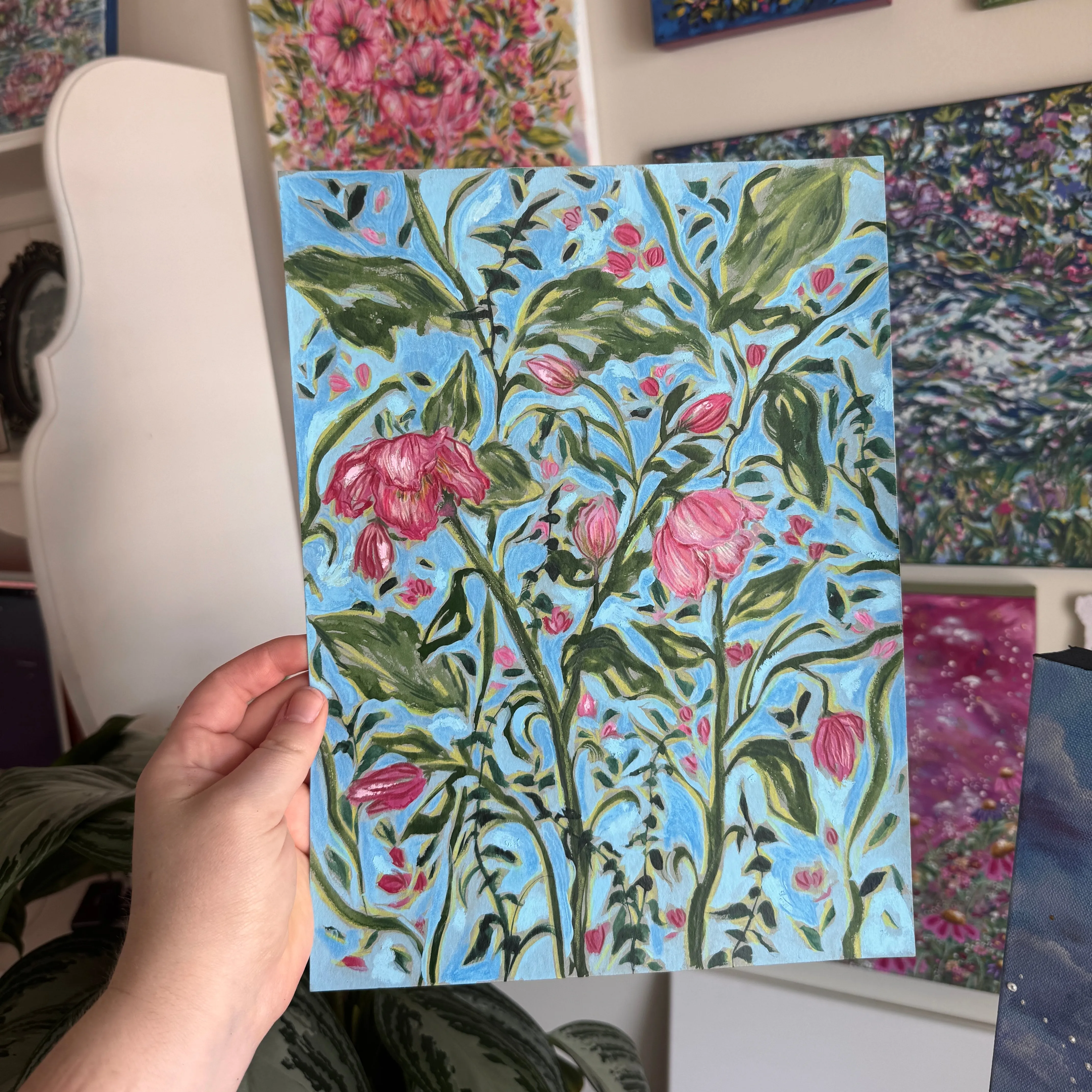 Floral Original Painted Art Paper No. 6