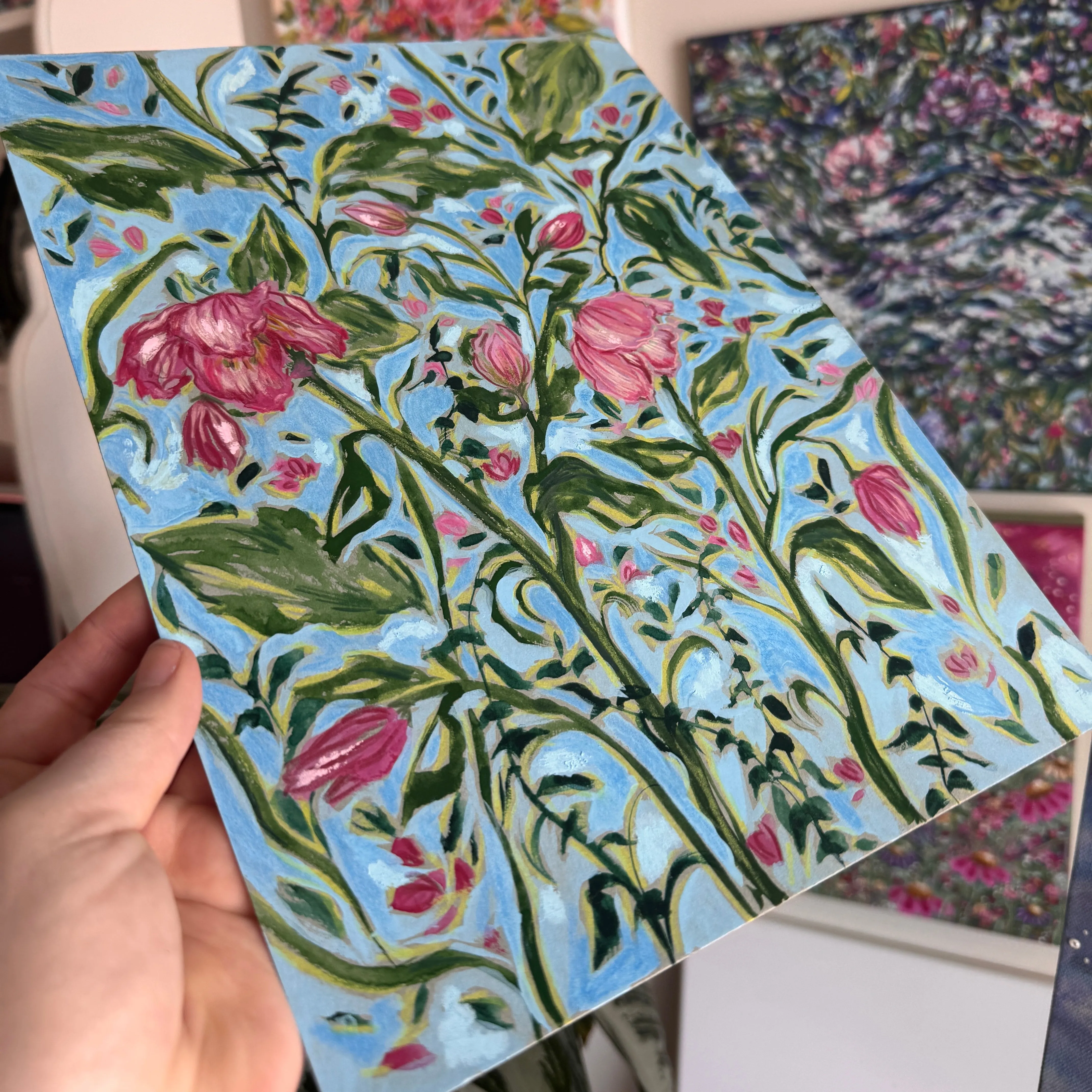 Floral Original Painted Art Paper No. 6