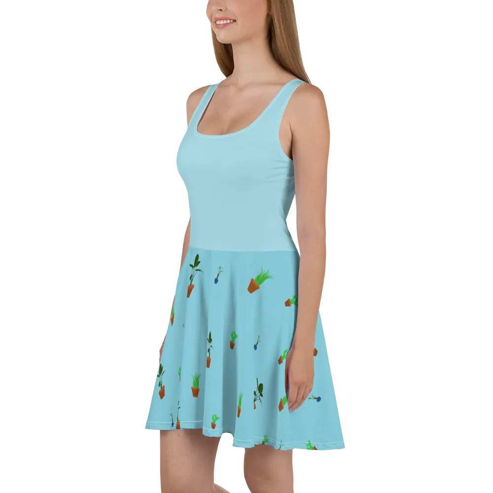 House Plants Print Women's Skater Dress