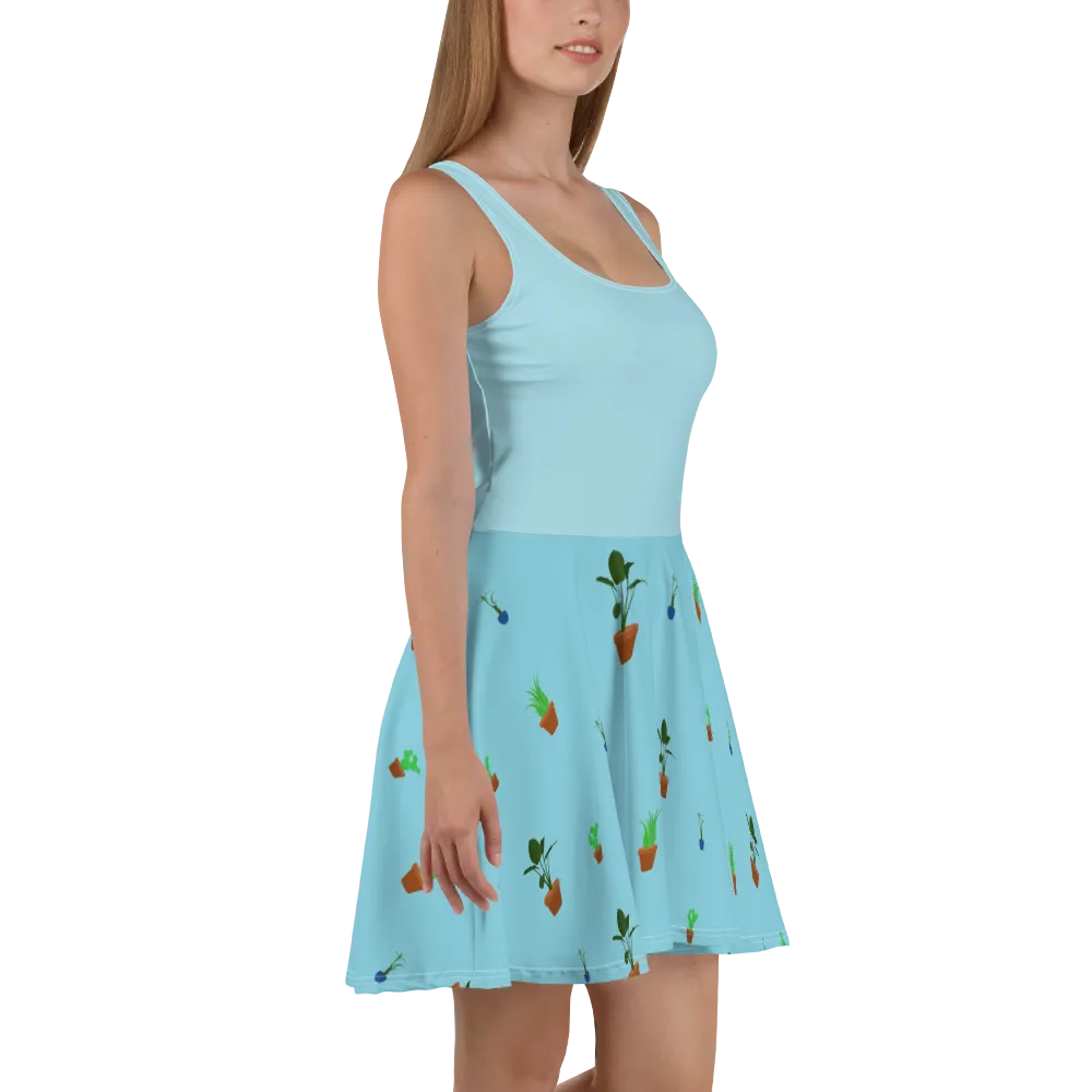 House Plants Print Women's Skater Dress