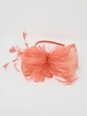 Orange Hairband Feather Fascinator