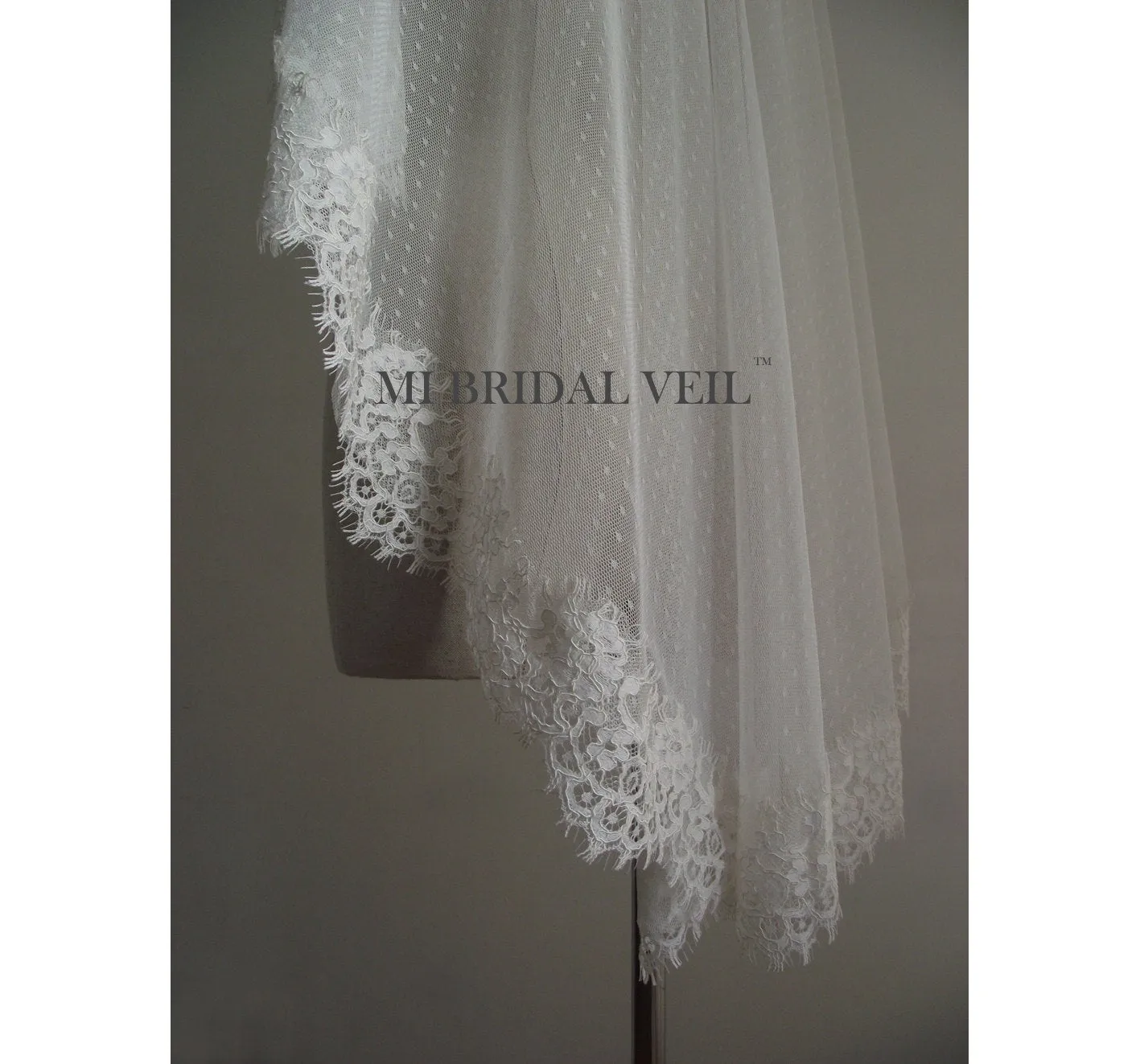 Polka Dot Veil, Mantilla Lace Wedding Veil, Vintage Inspired Rose Lace Bridal Veil Mi Bridal