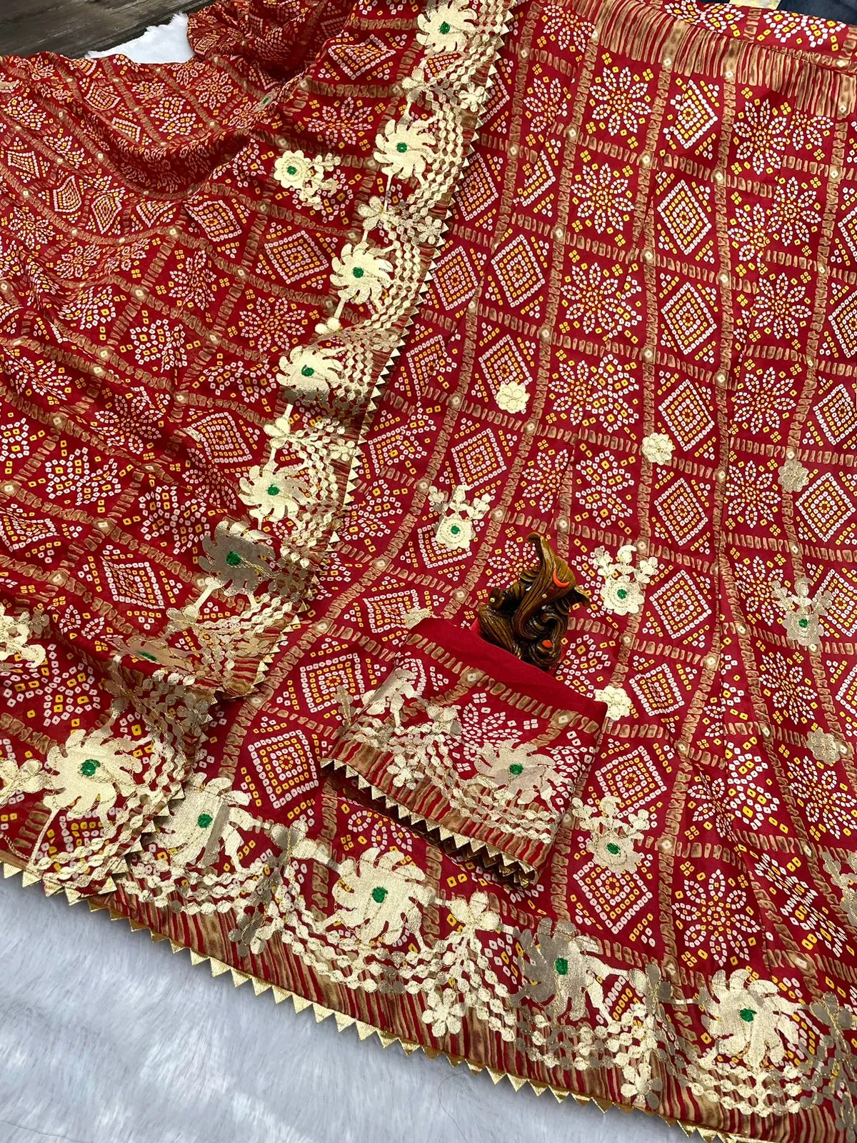 Rajasthani Bandhani Print Lehenga