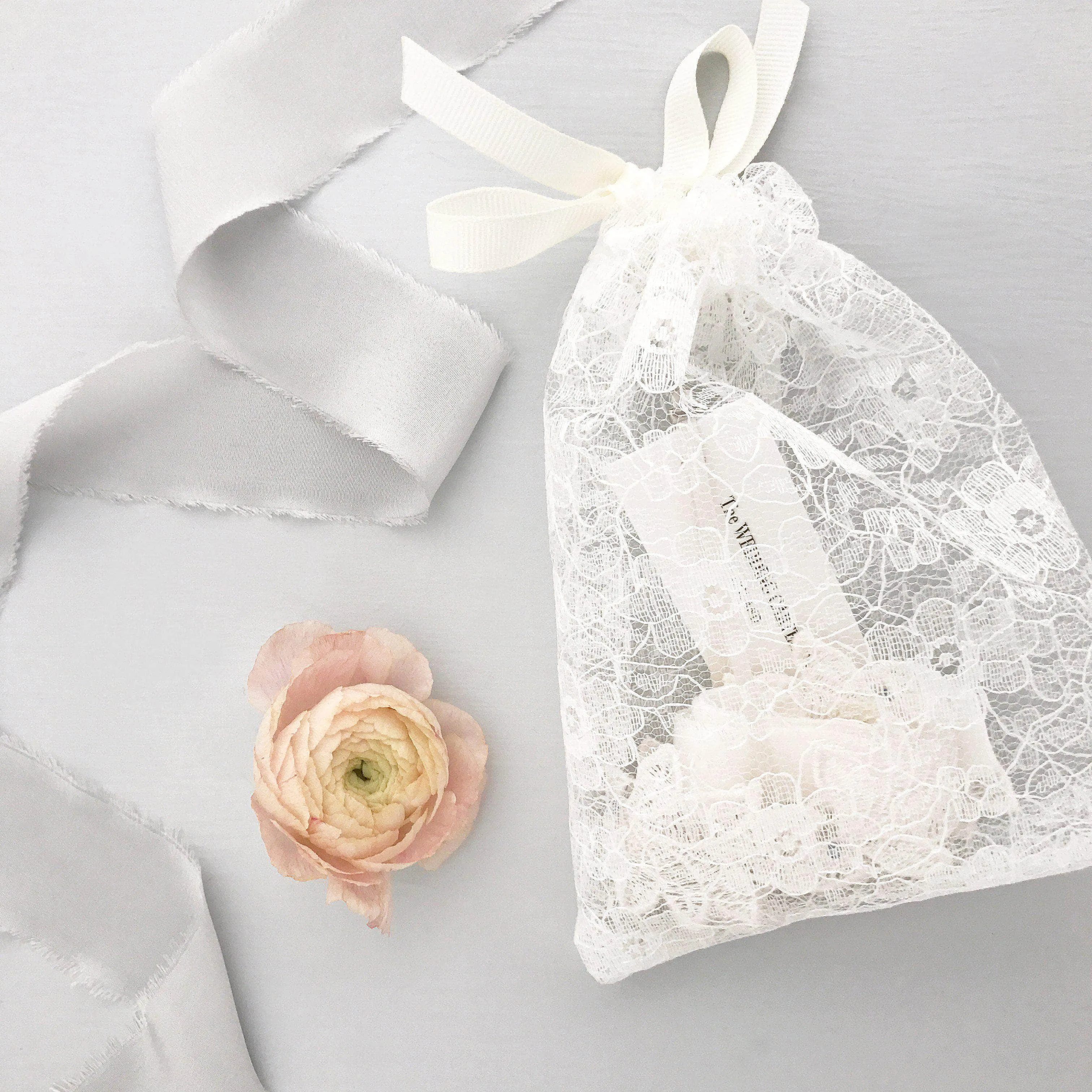 Soft blue tulle wedding garter with delicate lace - 'Elva'