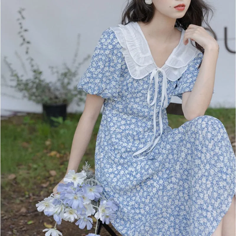 Summer Sweet Puff Sleeve Fairy Dress