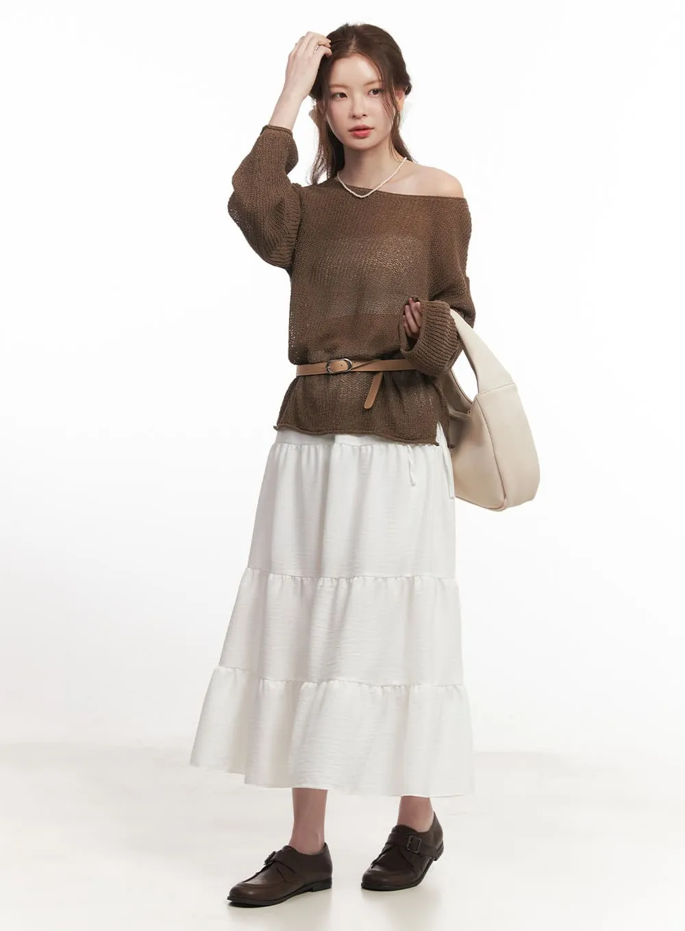 Tiered Ruffle Maxi Skirt CA502