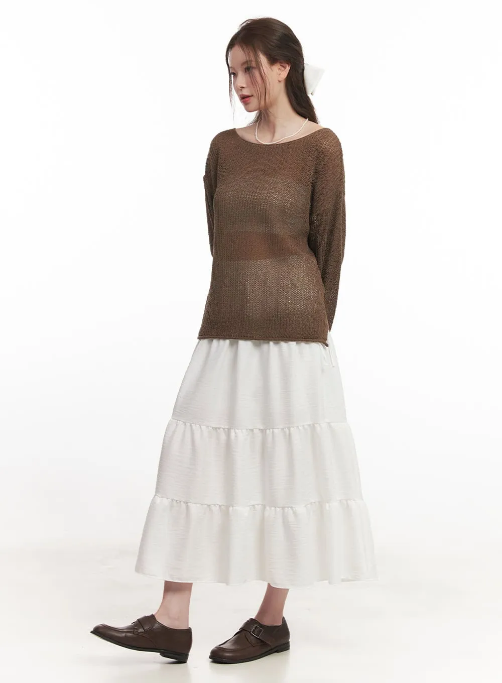 Tiered Ruffle Maxi Skirt CA502
