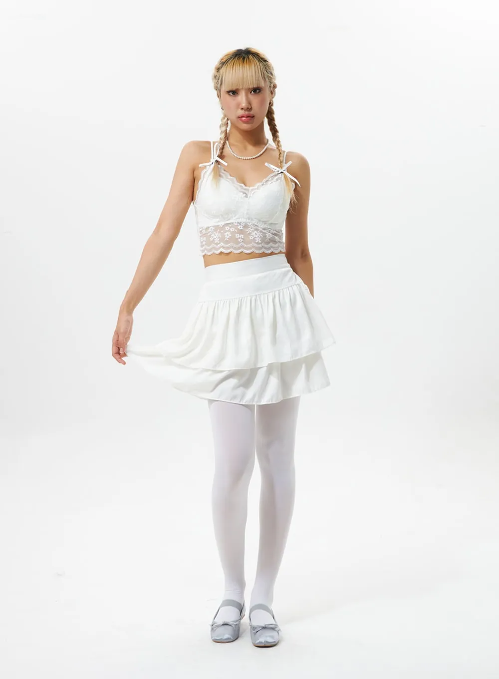 Tiered Ruffle Mini Skirt IS319