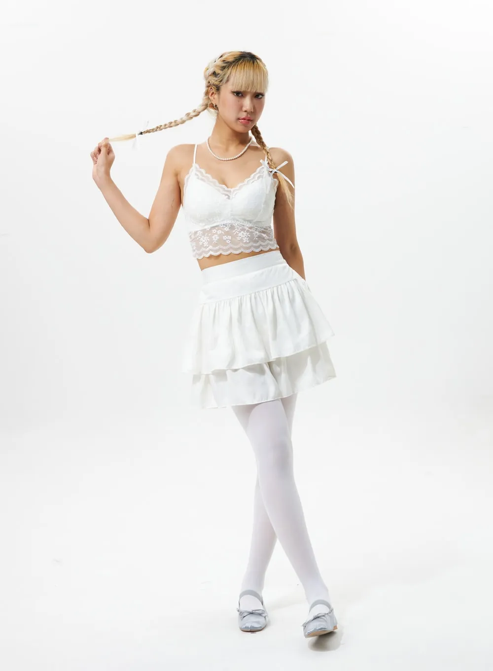 Tiered Ruffle Mini Skirt IS319