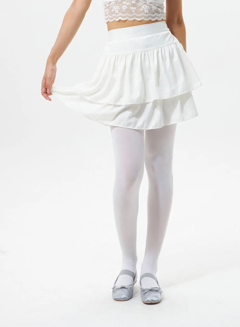 Tiered Ruffle Mini Skirt IS319