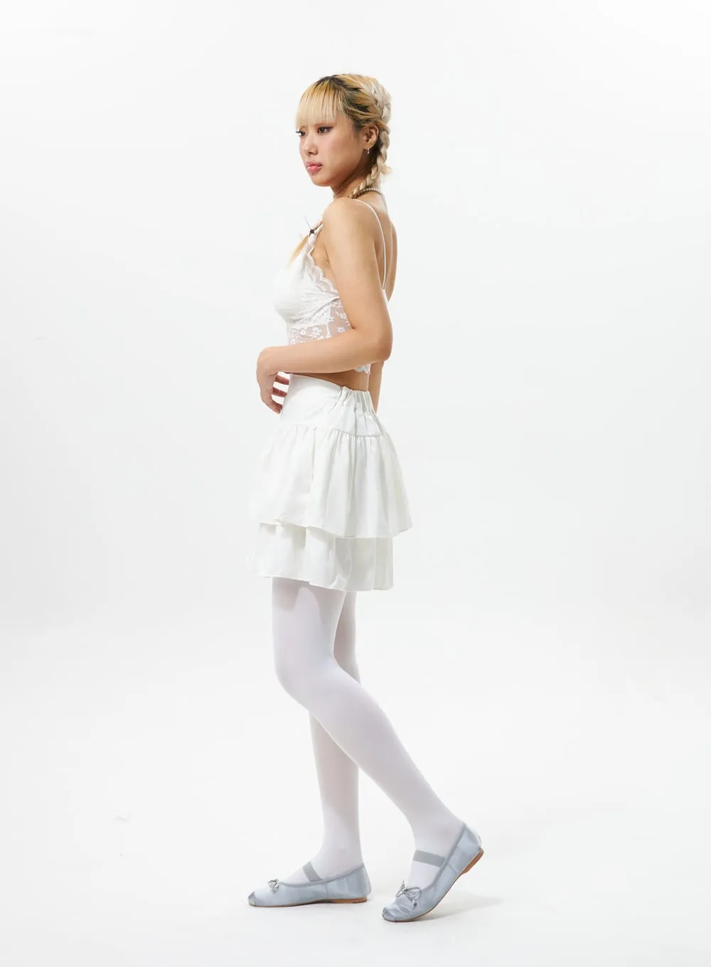 Tiered Ruffle Mini Skirt IS319