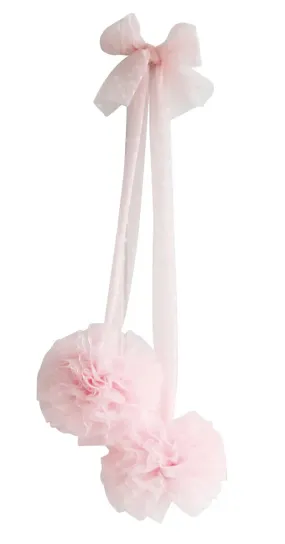 TULLE POM POM DECOR SET- PALE PINK