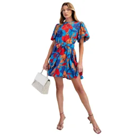 Women's Easel Bubble Sleeve Floral Dress ED21858