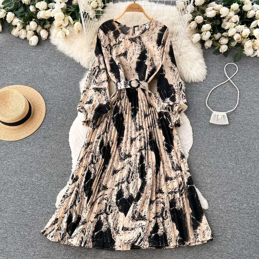 Women's Retro Pleated Dress